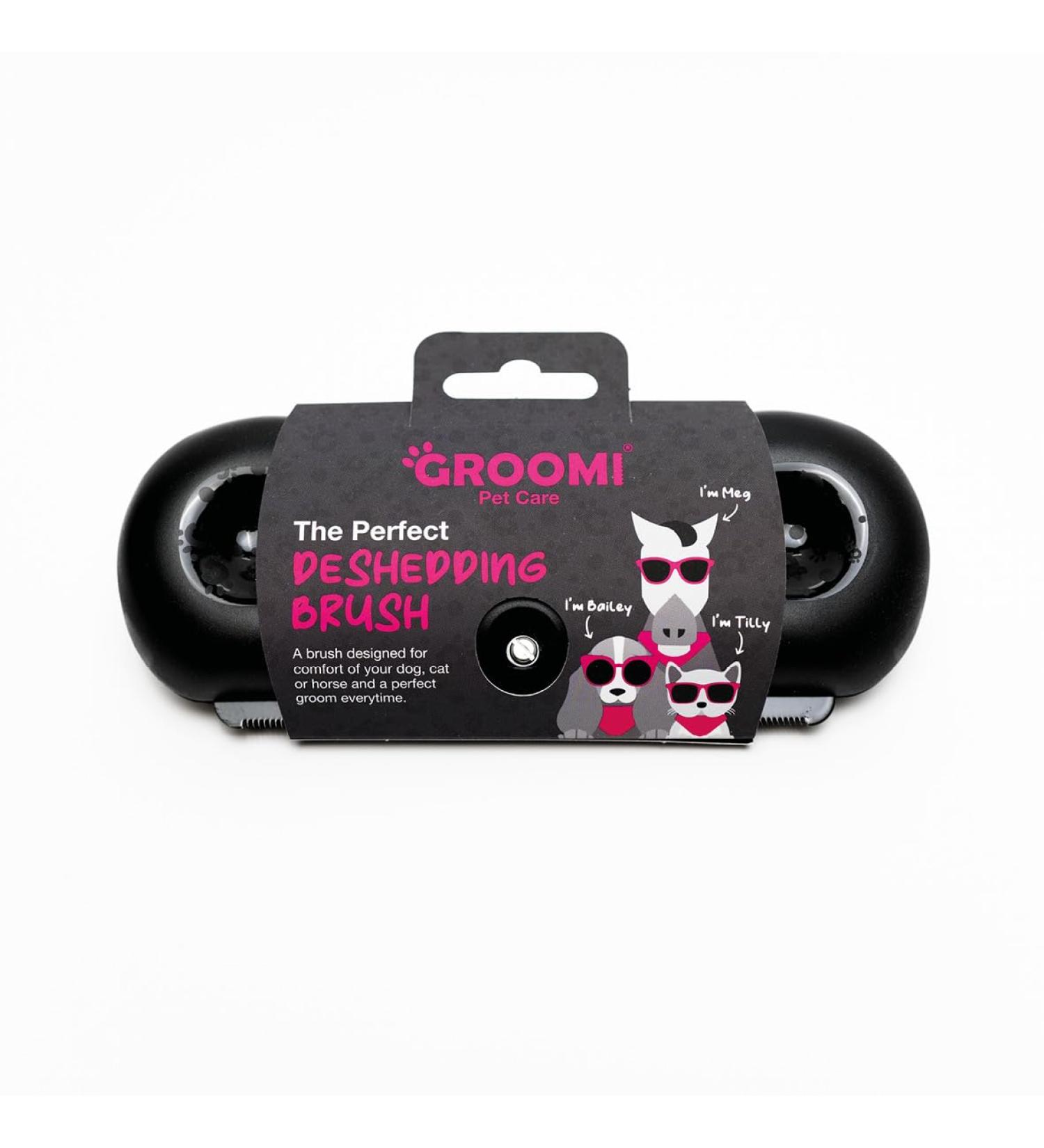 Groomi Deshedding & Grooming Brush for Dogs Cats Horses & Rabbits - Gentle & Effective Pet Grooming Tool Wide Shallow Comb Smooth Groomer for Cats Dogs and Horses Combs for Grooming Animal - Buy Online on GoSupps.com