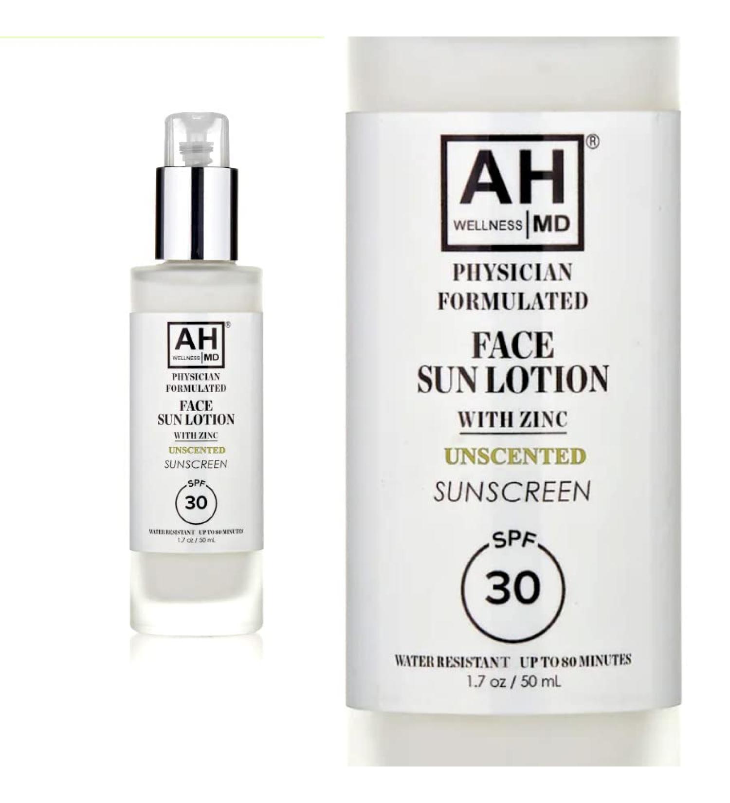 AHWellnessMD Facial Sunscreen SPF 30 - Anti-Aging Tinted Moisturizer for Women | Broad Spectrum Zinc Oxide Non-Greasy & Unscented 1.7oz - Buy Online on GoSupps.com