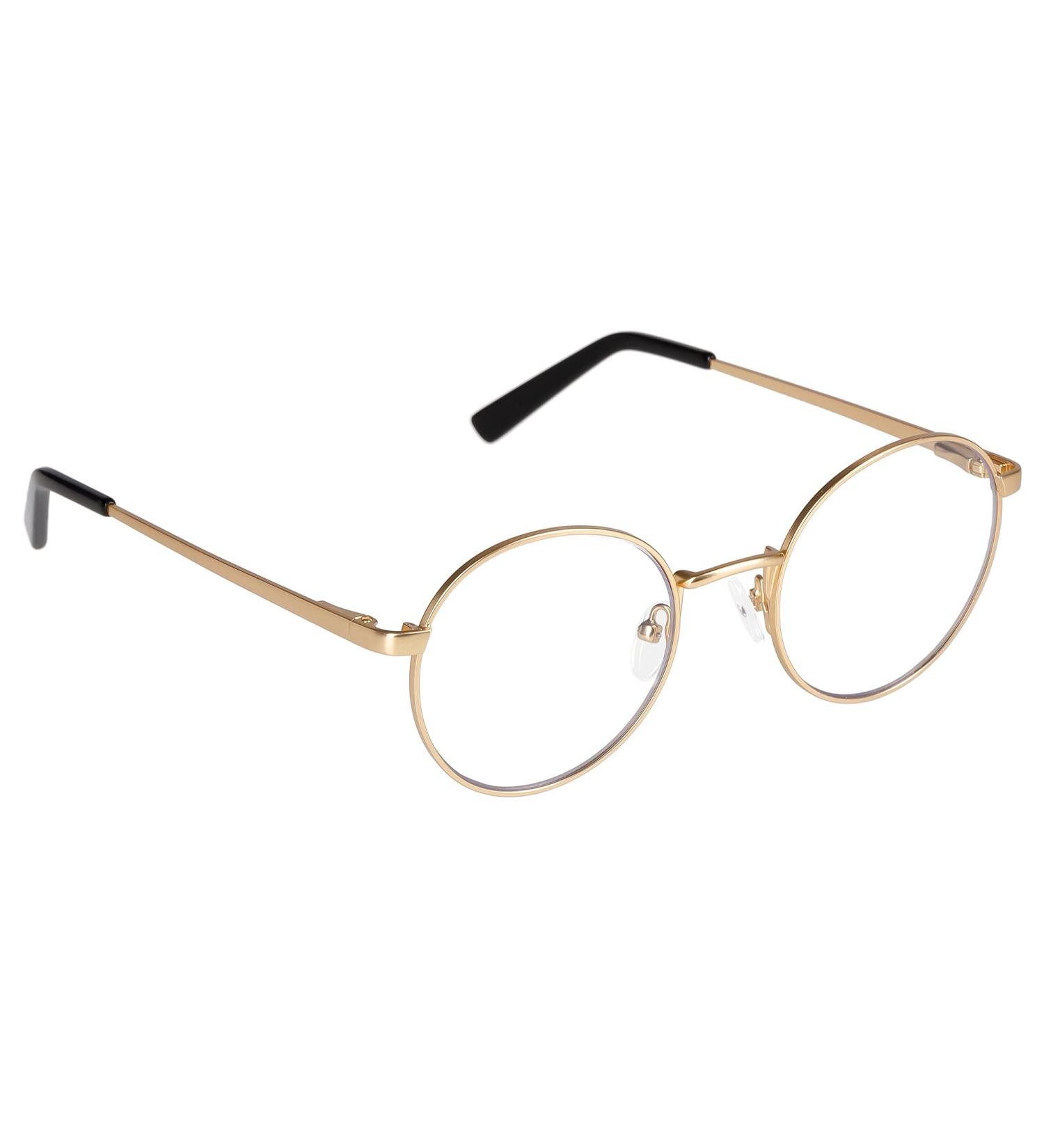 Edison & King Delight Reading Glasses - Stylish Round Metal +2.00 dpt for Men & Women | Premium Gold-Antique Lenses - Buy Online on GoSupps.com