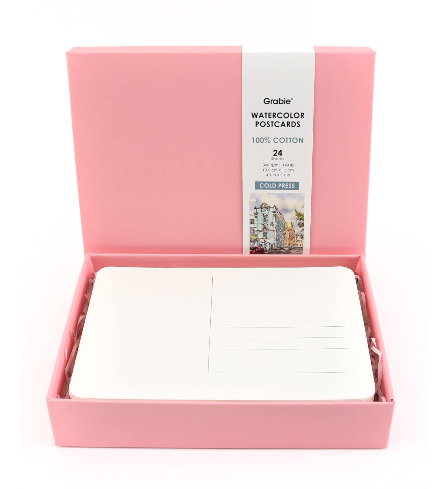 Grabie Watercolor Postcards  100% Cotton  24 Sheets  4.1x5.9 Inches  140lb (300gsm)  Blank Note Cards for Watercolor Journal  Art Supplies for Thank You Notes  Invitations  and Greeting Cards Medium - Buy Online on GoSupps.com