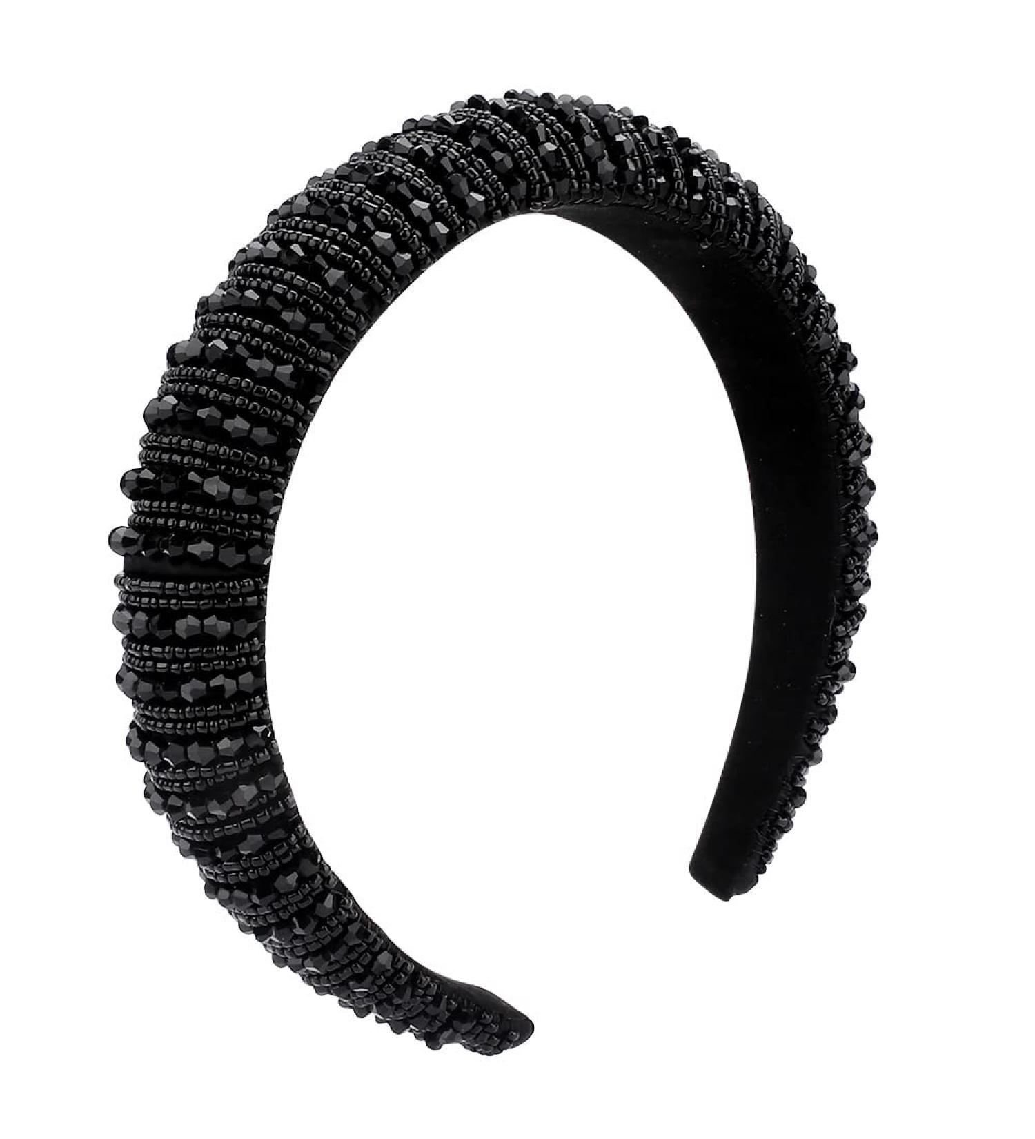 FASOTY Rhinestone Headband - Black Crystal Diamond Bling Hair Hoop for Women - Padded Beaded Jeweled Hairband - Sparkle Accessories for Girls - Buy Online on GoSupps.com