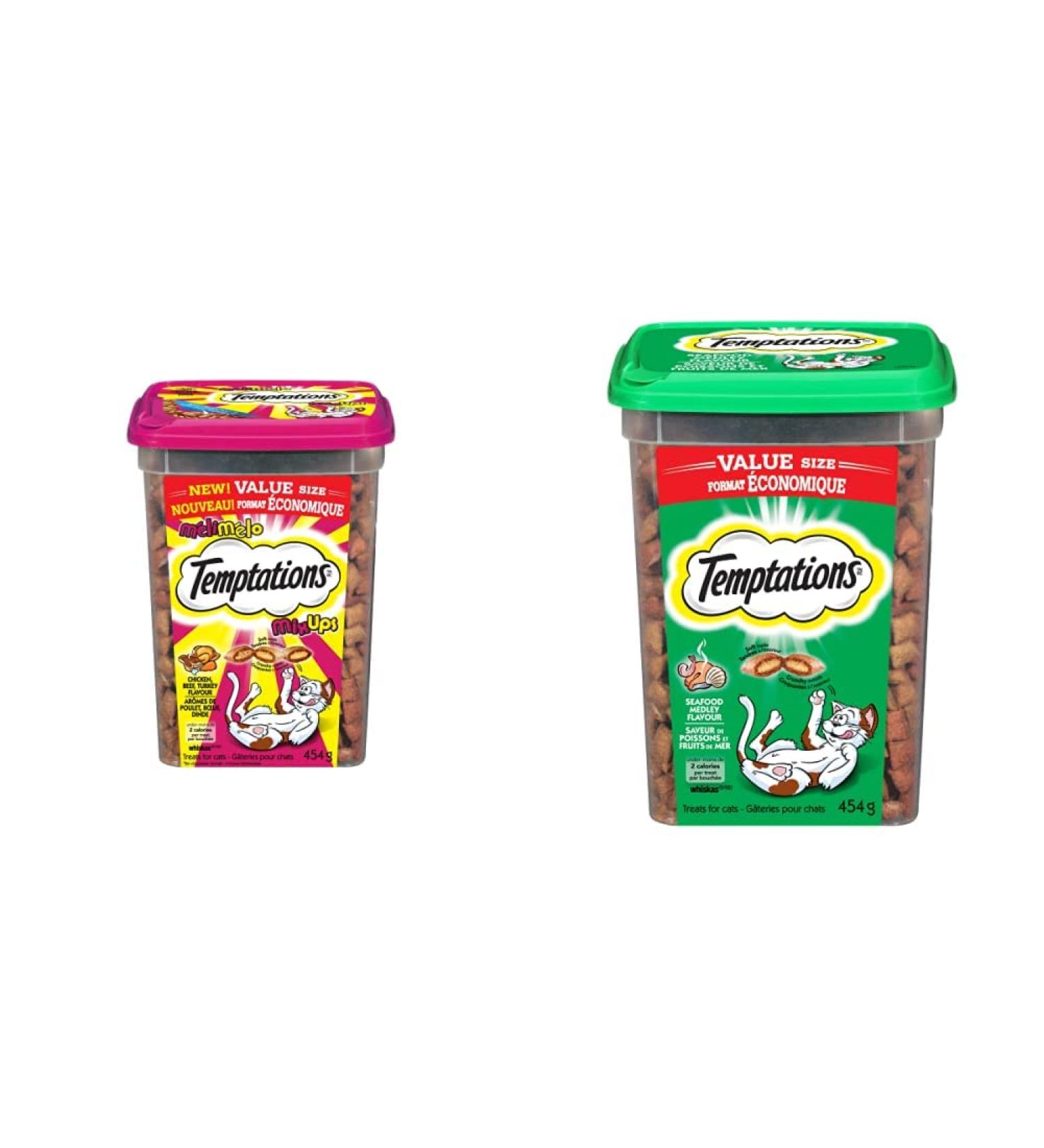 TEMPTATIONS Mix-Ups Cat Treats (Chicken Turkey & Beef Flavour) + TEMPTATIONS Adult Cat Treats Seafood Medley Flavour 908g Value Bundle Cat Treats + Cat Treats Chicken - Turkey - Beef 454 g (Pack of 1) - Buy Online on GoSupps.com
