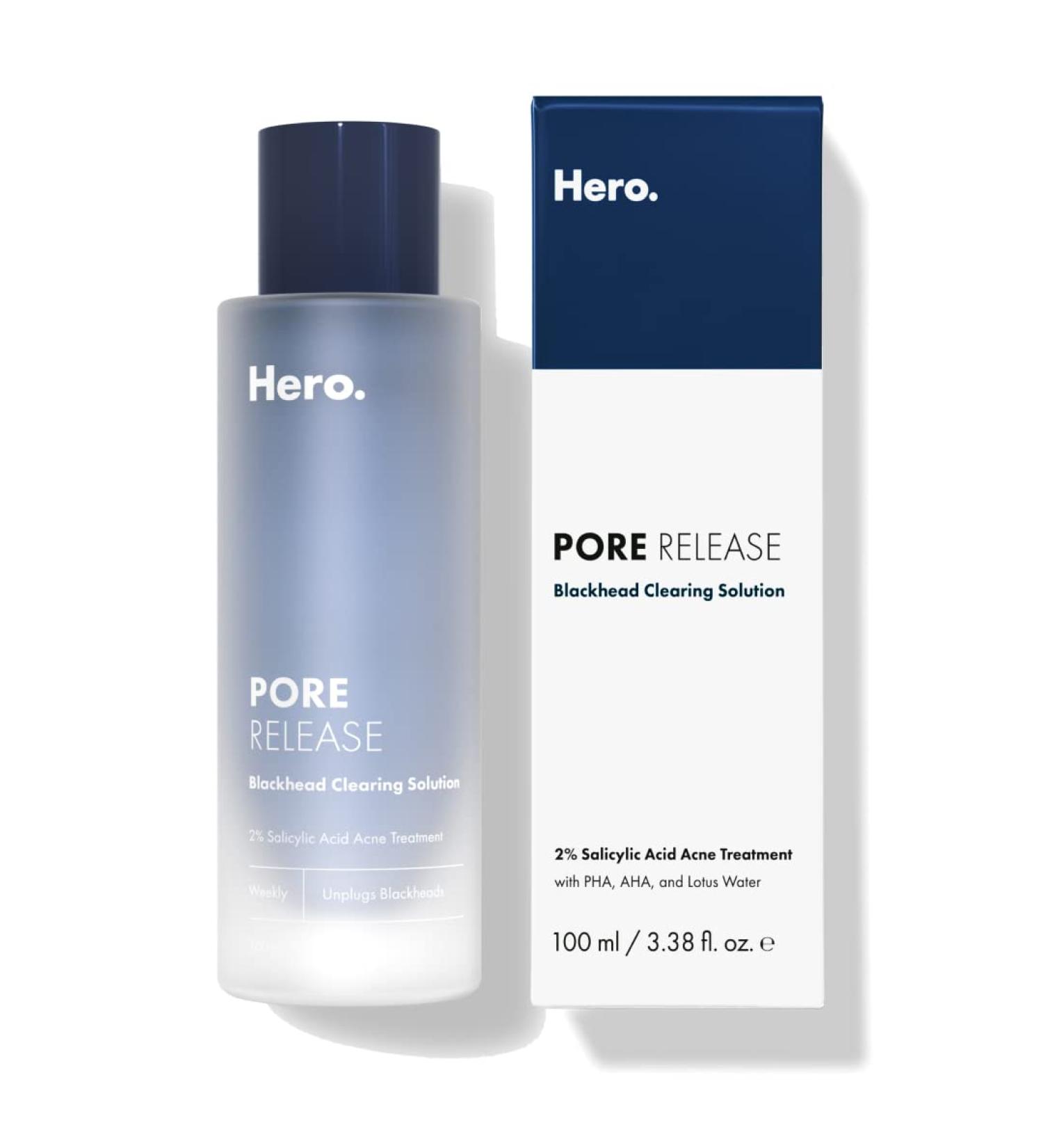 Hero Cosmetics Pore Release Blackhead Clearing Solution - Exfoliating Toner with BHA, PHA, AHA & 2% Salicylic Acid - 100ml - Buy Online on GoSupps.com