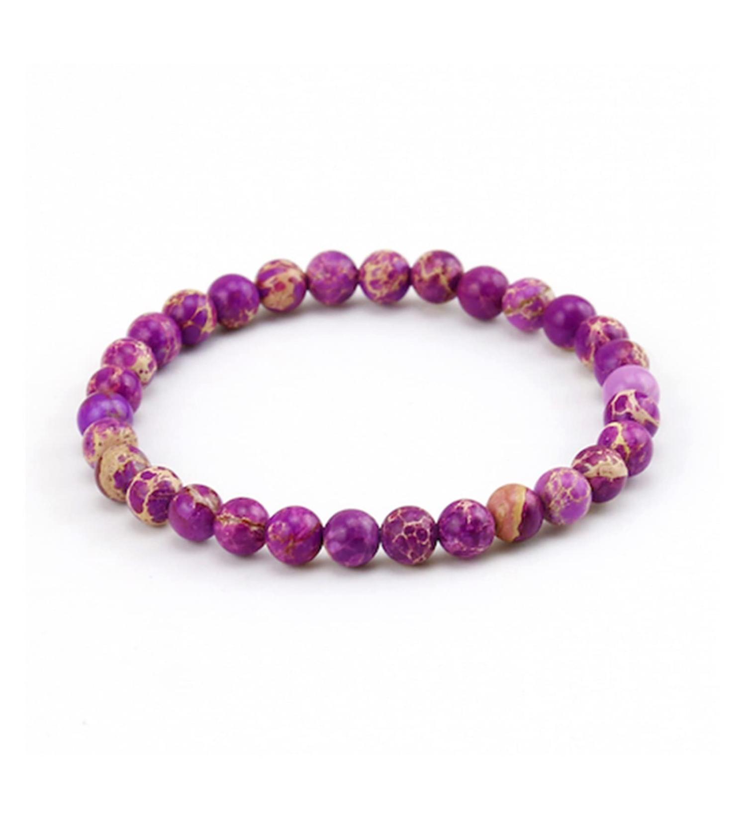 Saturey Mix Colors 6mm Natural Health Sea Sediment Imperial Stone Beads Bracelets Compatible With Women Energy Couples Bracelets Men Gift