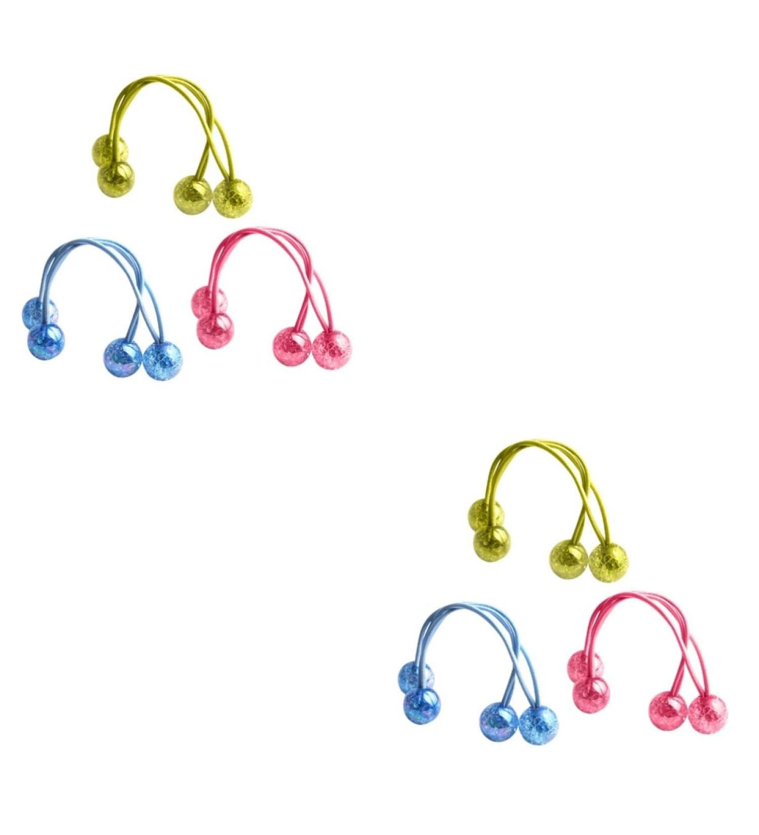 Beavorty 6 Pairs Twinbead Bubble Ponytail Holder small hair ties Elastic Hair Bands Handmade hair bun blue scrunchies sa ba lar Elastic Hair Rope Elastic ring girl child Heart-shaped - Buy Online on GoSupps.com
