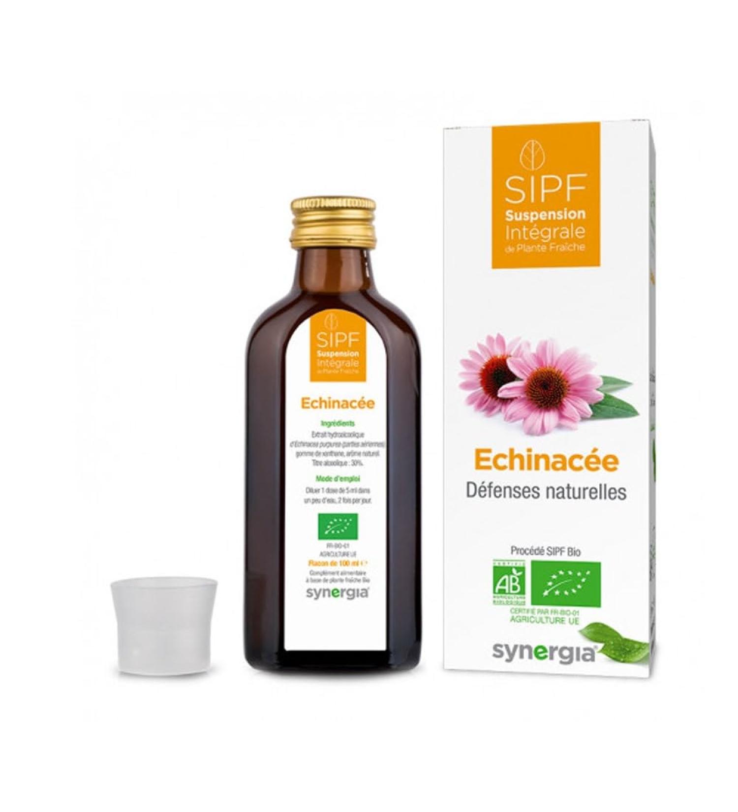Organic French Echinacea 100ml | Fresh Plant Oral Solution | To Strengthen Immunity | Origin France AB Certified | 100% Natural Formula | SYNERGIA laboratory