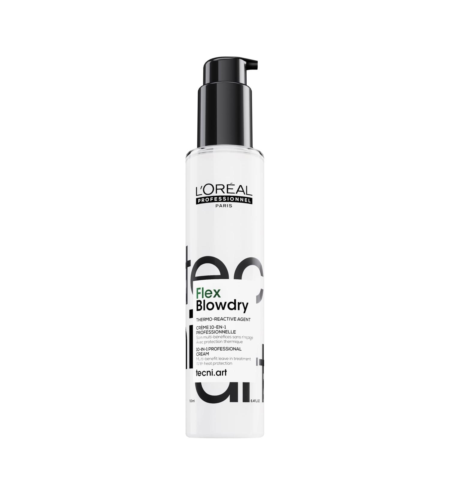 L'OREAL PROFESSIONNEL - Cr me 10-en-1 Flex Blowdry Tecni Art - Soin Multi-B n fices Thermoprotecteur & Anti-Frisottis - Facilite Le Brushing - Sans Rin age - Tous Types de Cheveux - 150 ml - Buy Online on GoSupps.com