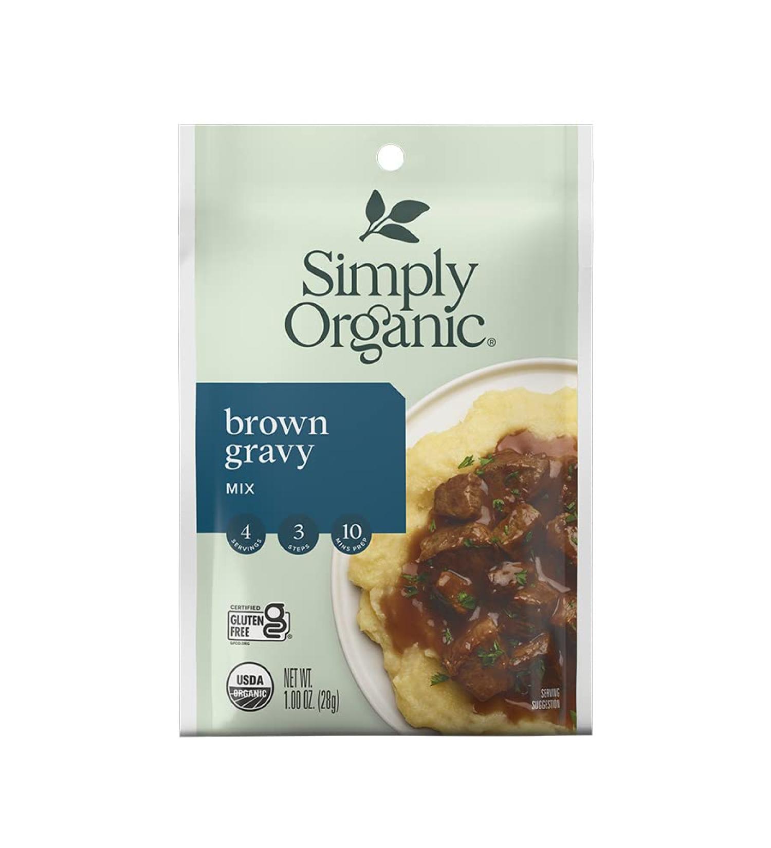 Simply Organic Brown Gravy Mix - Certified Organic & Gluten-Free | 1 oz (Pack of 12) - Buy Online on GoSupps.com