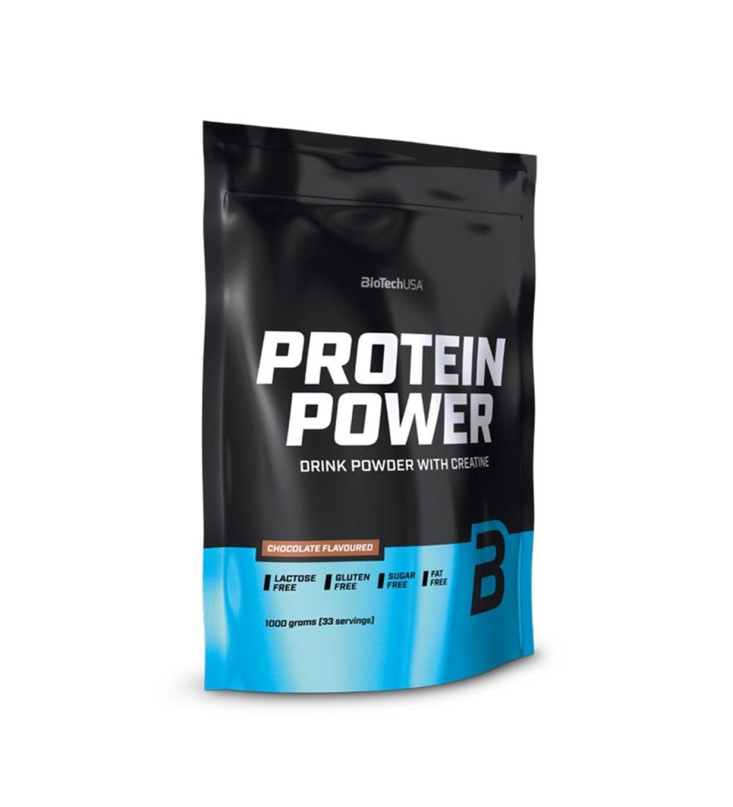BioTechUSA Protein Power Strawberry Banana 1000g - Buy Online on GoSupps.com