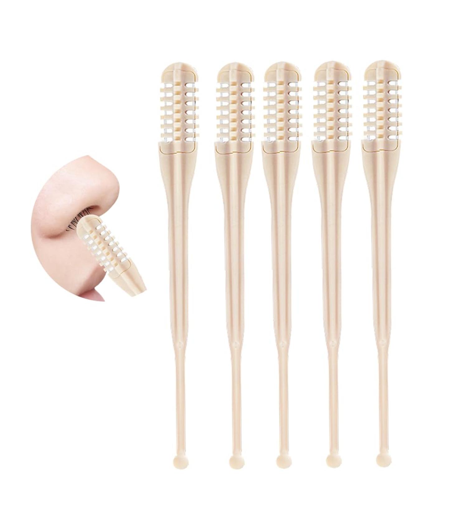 2024 Upgraded Nasal Hair Cutter | 360 Rotating Nostril Hair Remover Tool | 2-in-1 Nose Hair Trimmer for Men & Women - Beige - Buy Online on GoSupps.com