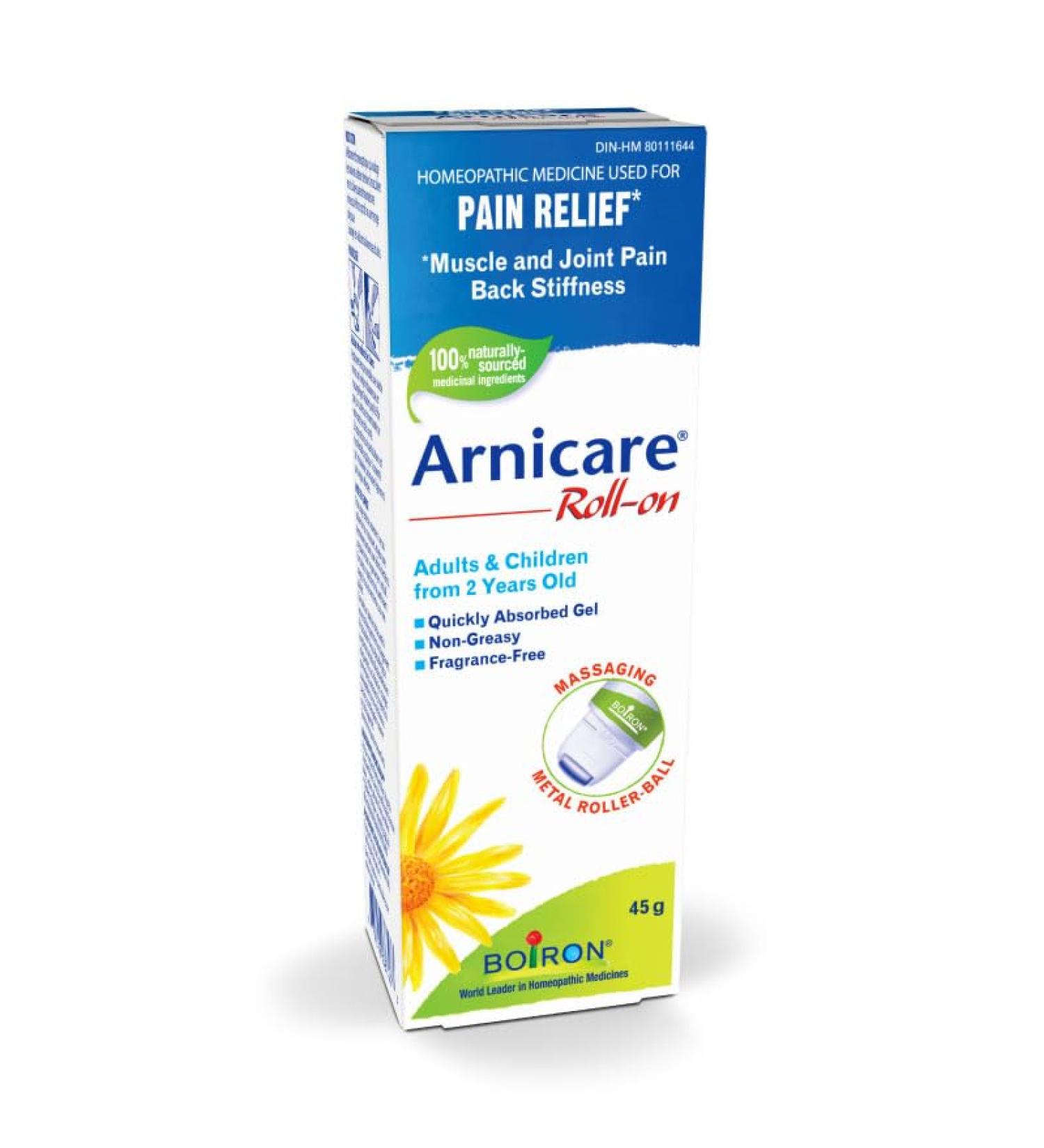 NEW Boiron Arnicare Roll-on Homeopathic medicine for the relief of pain stiffness (tension) in muscles and joints caused by minor traumas physical activity or overexertion. Relieves painful back stiffness. 45 g (Pack of 1) - Buy Online on GoSupps.com