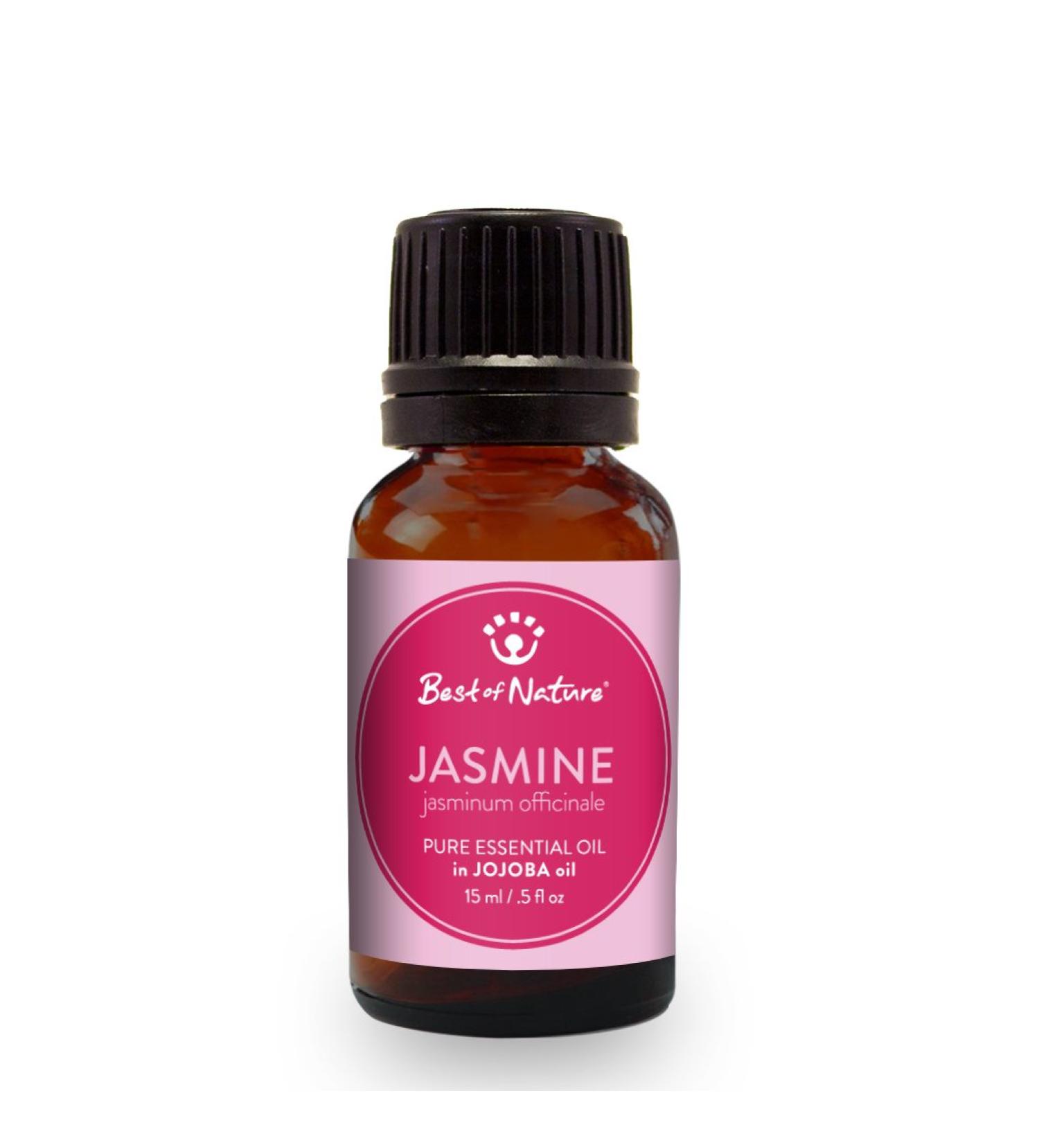Best of Nature Jasmine Absolute Essential Oil Blended with Jojoba Oil (0.5 oz)
