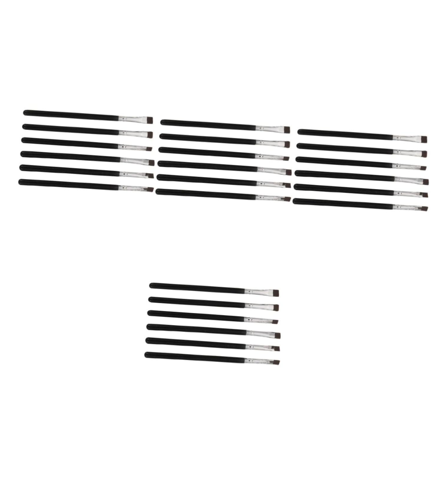 Healeved 24 Pcs Flat Eyebrow Brush Eyeshadow Brush Eyebrow Eyeliner Flat Makeup Brush Artificial Fiber Black - Buy Online on GoSupps.com