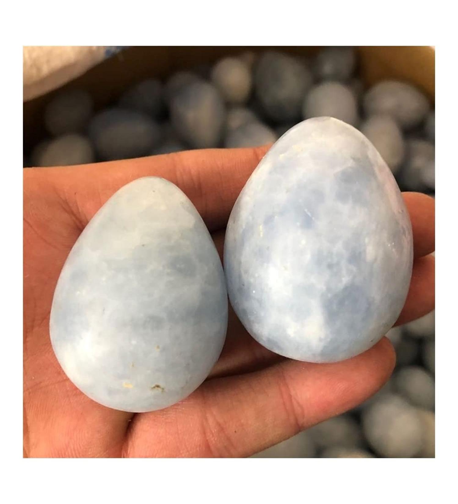 JUKUCKV Natural Calcite Dragon Egg Quartz Crystal - Blue Healing Stone - Spiritual Support - Random 1pc - Buy Online on GoSupps.com