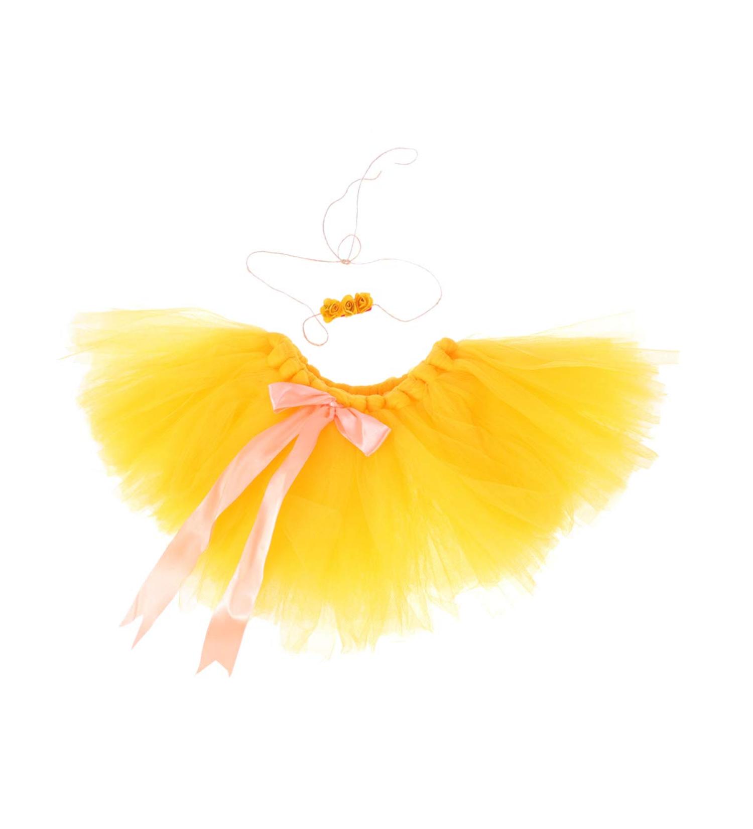 Amosfun Christmas Baby Girl Tutu Skirt and Headband Set - Newborn Photography Outfit for Xmas Party (0-12 Months) - Yellow - Buy Online on GoSupps.com