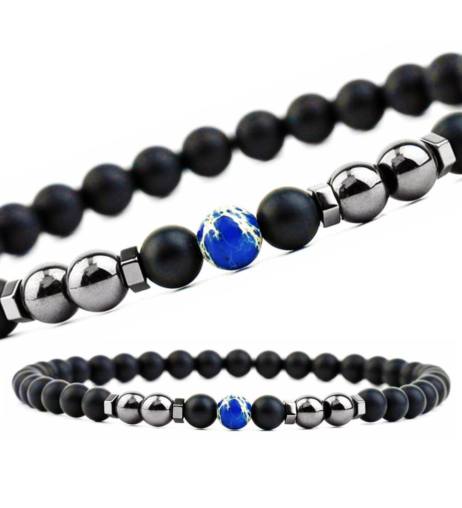 Shop Magnetic Foot Chain - 8.3'' Inner 6mm 2 Packs - Black Frosted & Blue Stone - Static Electricity Relief & Improved Sleep - Buy Online on GoSupps.com