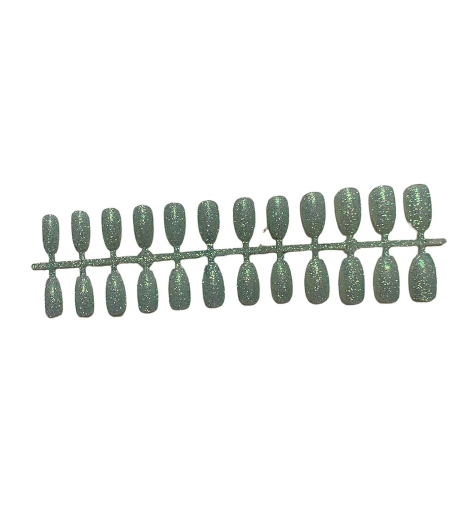 dijiusidy Women Glitter False Nails Frosted Artificial Press On Manicure Tools Polished Wearable Ultrathin Full Cover Patch Light Blue - Buy Online on GoSupps.com