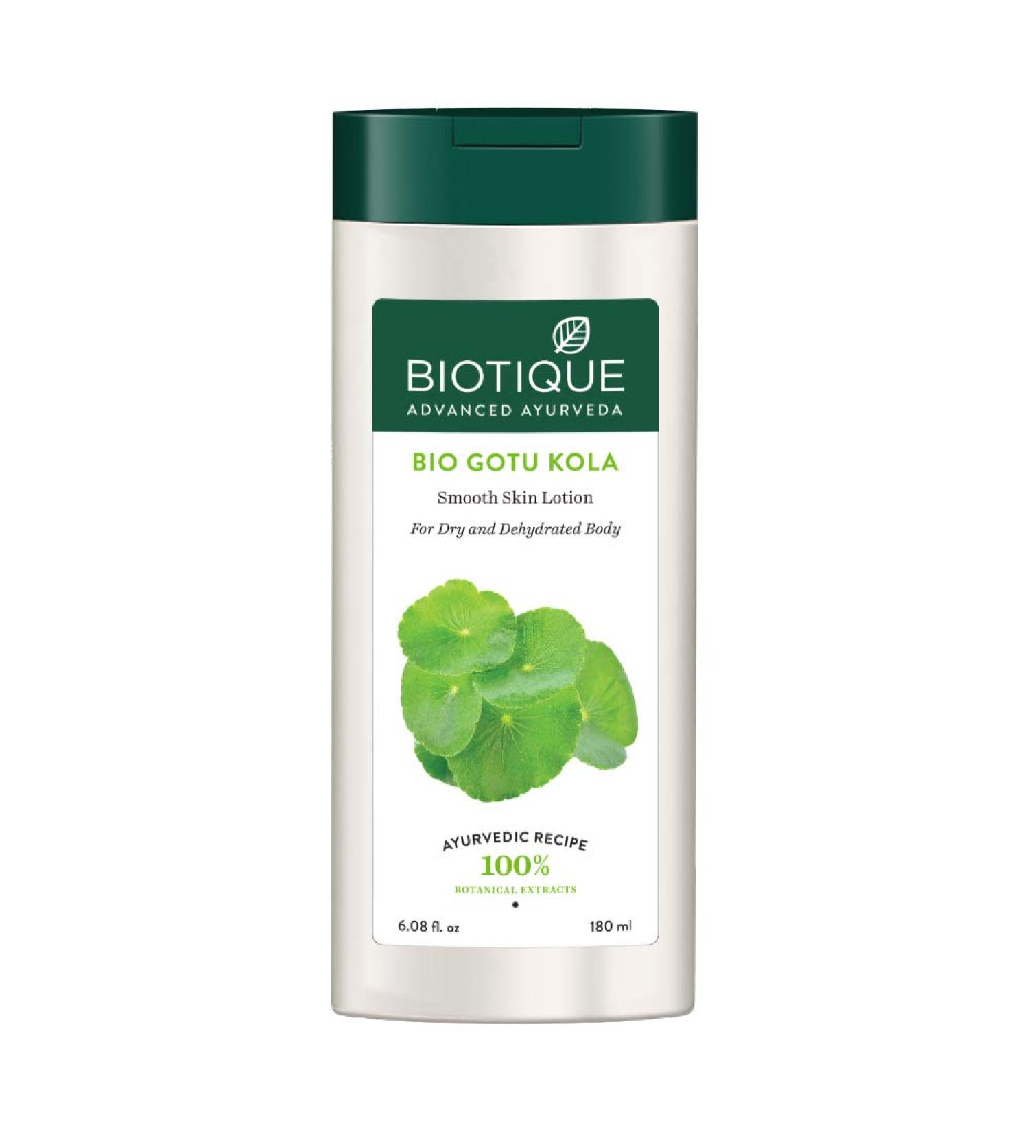 Biotique Bio Gotu Kola Smooth Skin Lotion for Dry and Dehydrated Body 180 ml - Buy Online on GoSupps.com