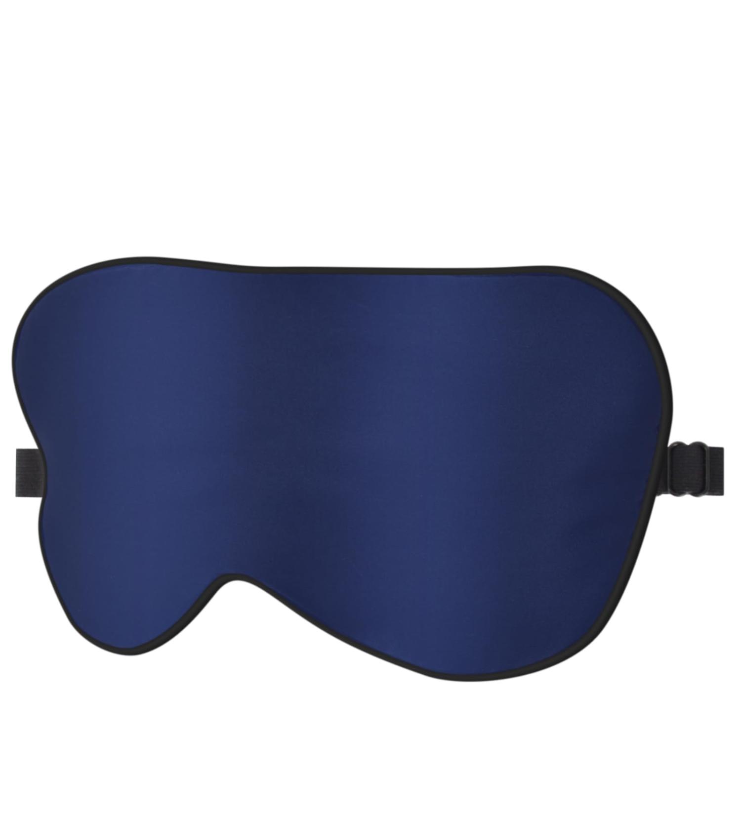 T-fun 100% Mulberry Silk Eye Mask - Adjustable Blackout Sleep Mask for Men & Women | Soft Travel Blindfold Eye Shade Cover - Navy Blue - Buy Online on GoSupps.com