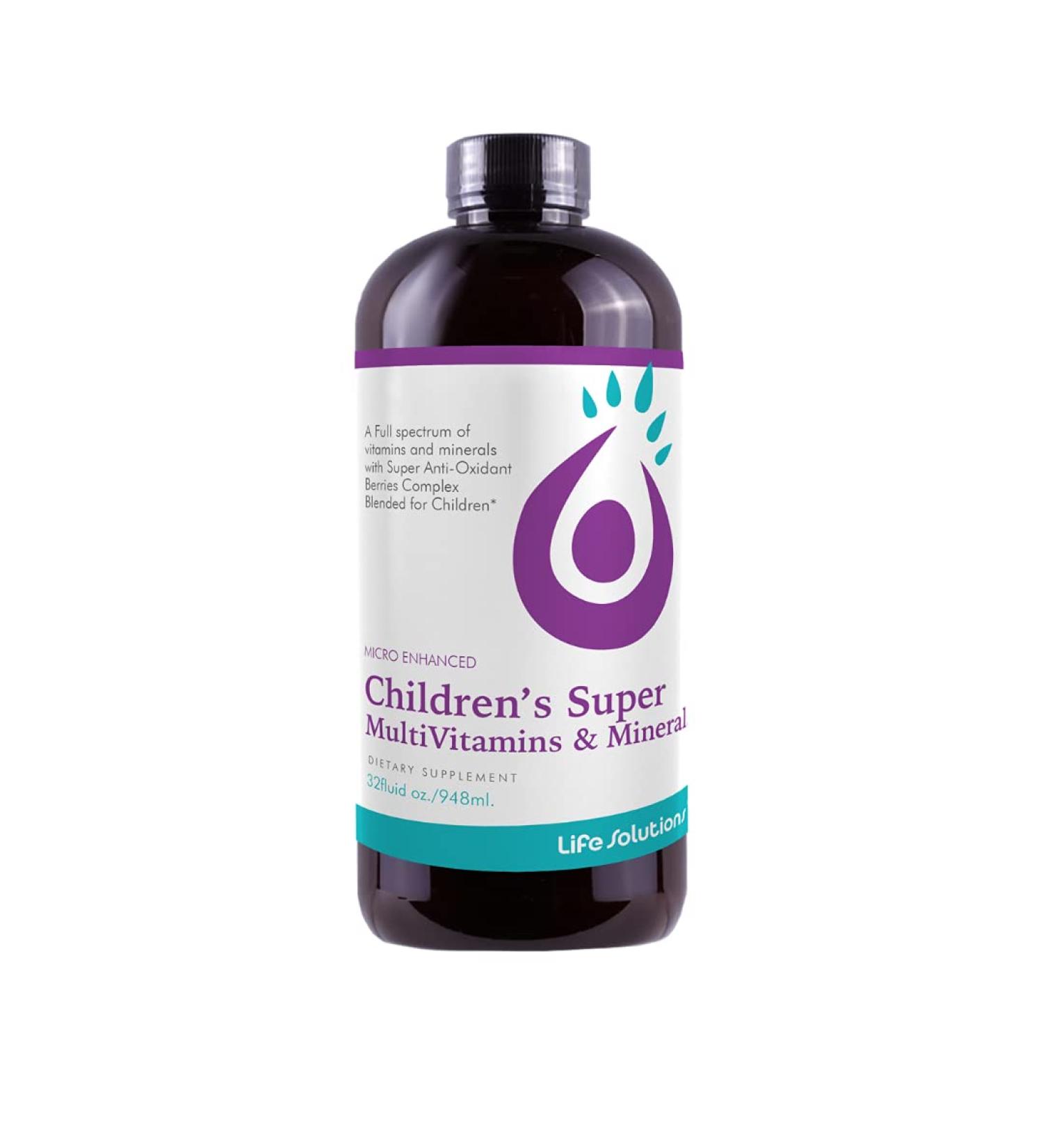 Children's Super MultiVitamins and Minerals | Professionally Formulated | Completely Natural | Liquid Dietary Supplement | 32 oz - Buy Online on GoSupps.com