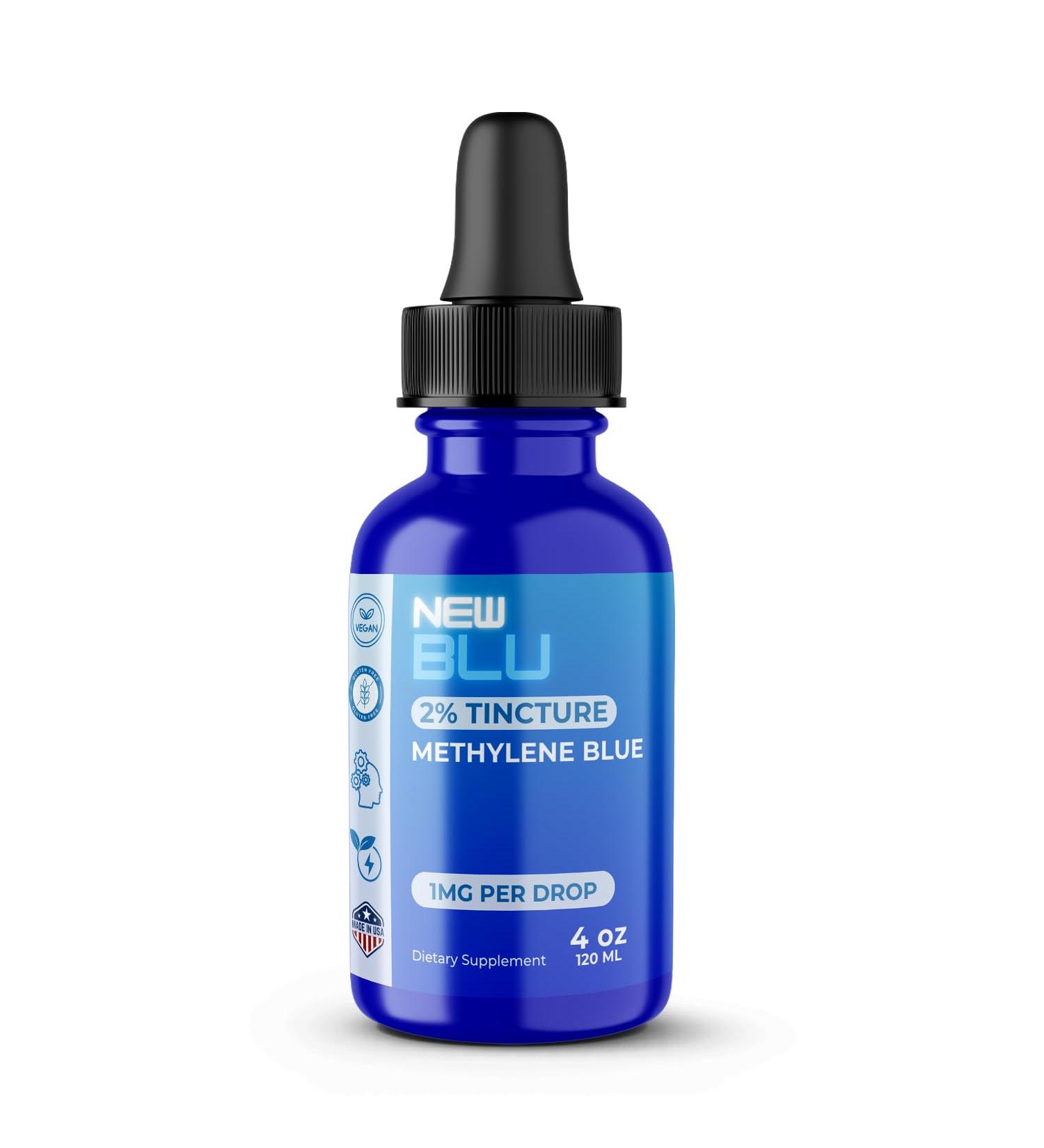 New Blue 2% Methylene Blue Tincture 4oz (120ml) USP (Pharmaceutical) Grade Made in The USA - Buy Online on GoSupps.com