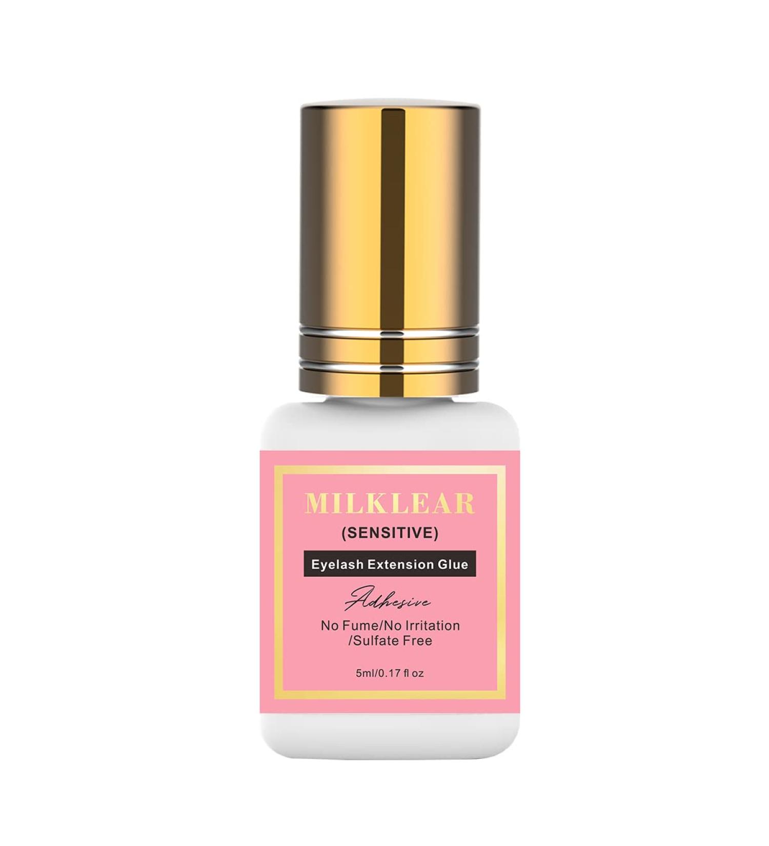 Milklear Strong Hold Sensitive Lash Glue 5ml - Long Lasting, No Fume, No Irritation | 3s Drying Time, Perfect for DIY or Salon Use - Buy Online on GoSupps.com