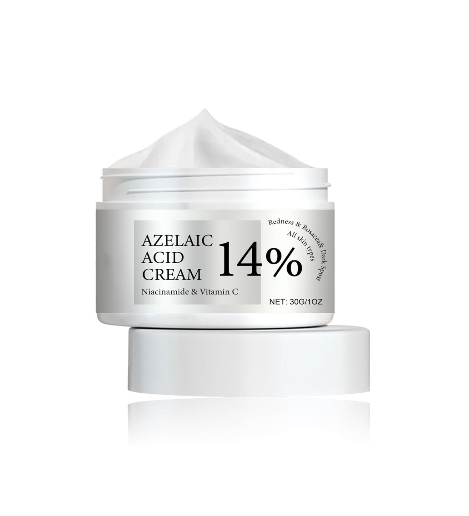 Azelaic Acid Cream 14% Azelaic Acid Serum Face Cream Face Serum Skin Care Beauty Face Moisturiser with Niacinamide & Vitamin C Reduces Blackheads Acne Evens Skin Tone (1) - Buy Online on GoSupps.com