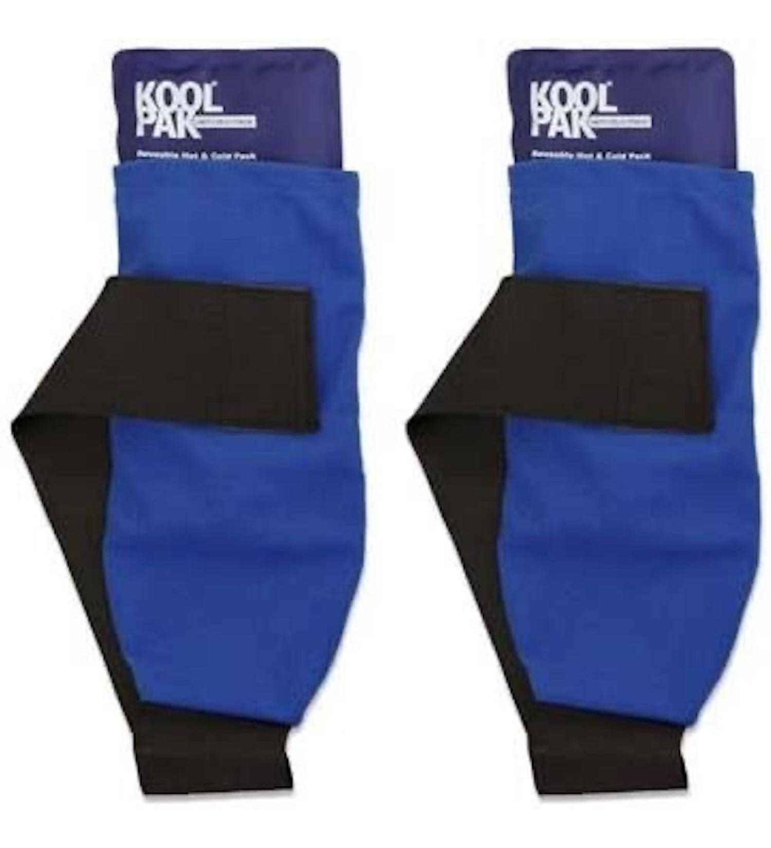 Koolpak Deluxe Reusable Hot/Cold Gel Pack - with Compress Wrap for Fast Pain Relief - Twin Pack - Buy Online on GoSupps.com