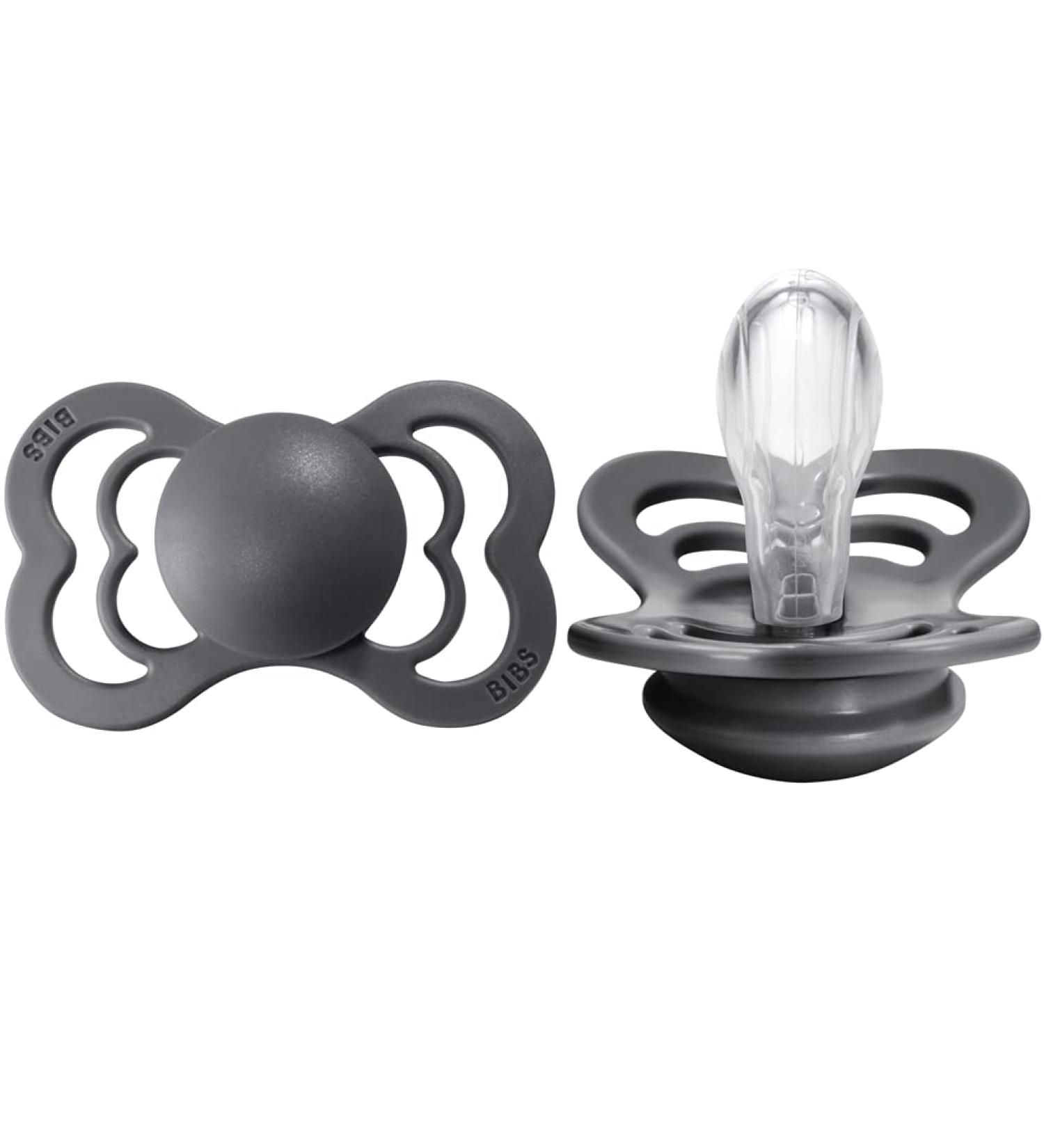 BIBS Supreme Baby Pacifiers - BPA-Free Silicone | Set of 2 Soothers (Iron, 6-18 Months) - Buy Online on GoSupps.com