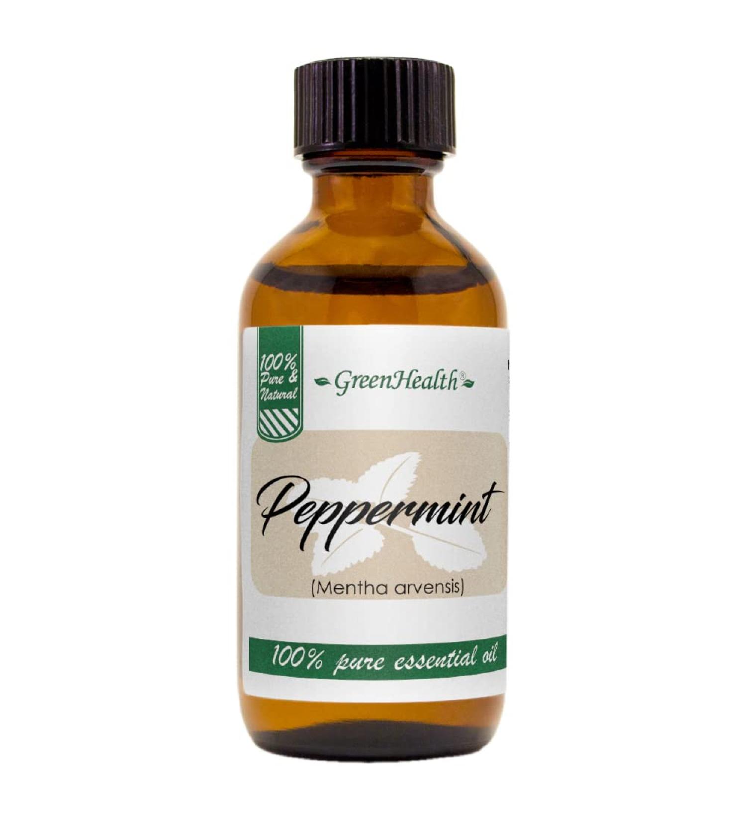 GreenHealth Peppermint Essential Oil 2 fl oz 100% Pure & Natural Strong Menthol Aroma Steam-Distilled for Diffusers Cleaning DIY and Aromatherapy - Buy Online on GoSupps.com