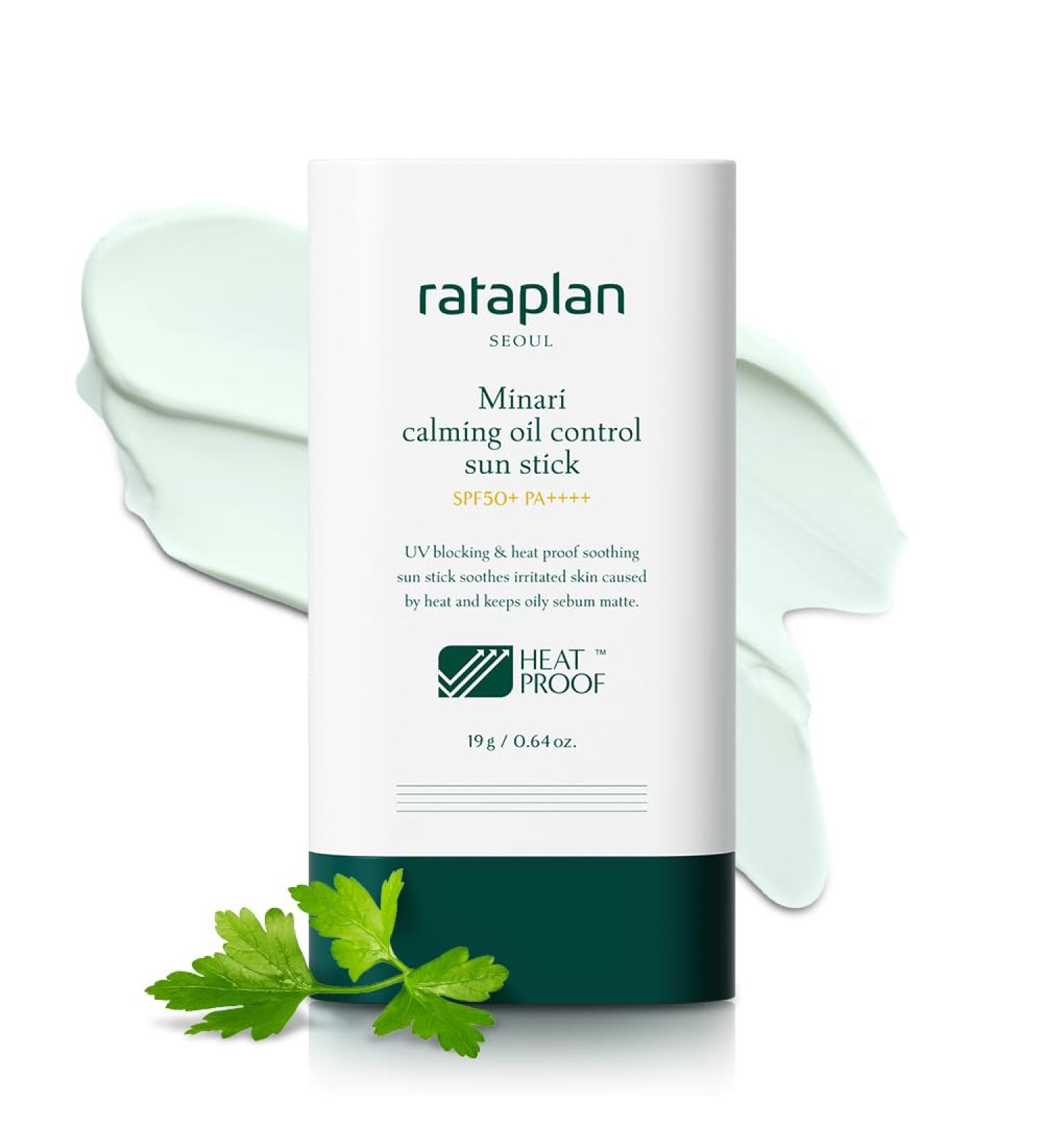 Rataplan Minari Calming Oil Control Sun Stick SPF 50+ PA++++ | Best Korean Sunscreen for Oily Skin - Matte Reef Safe & No White Cast - Buy Online on GoSupps.com