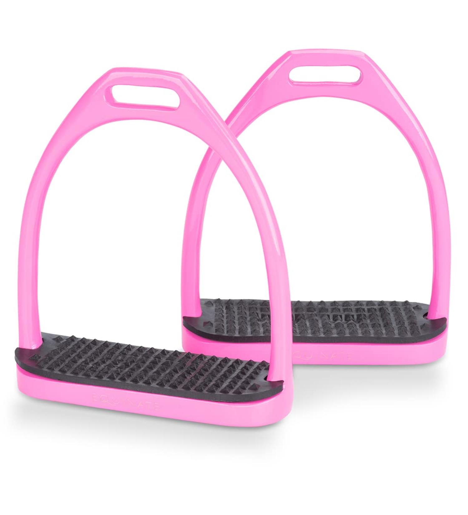Equinate Stirrups Midway 12cm Pink - Anti-Slip Rubber Tread for Adults & Children - Set of 2 - International Shipping - Buy Online on GoSupps.com