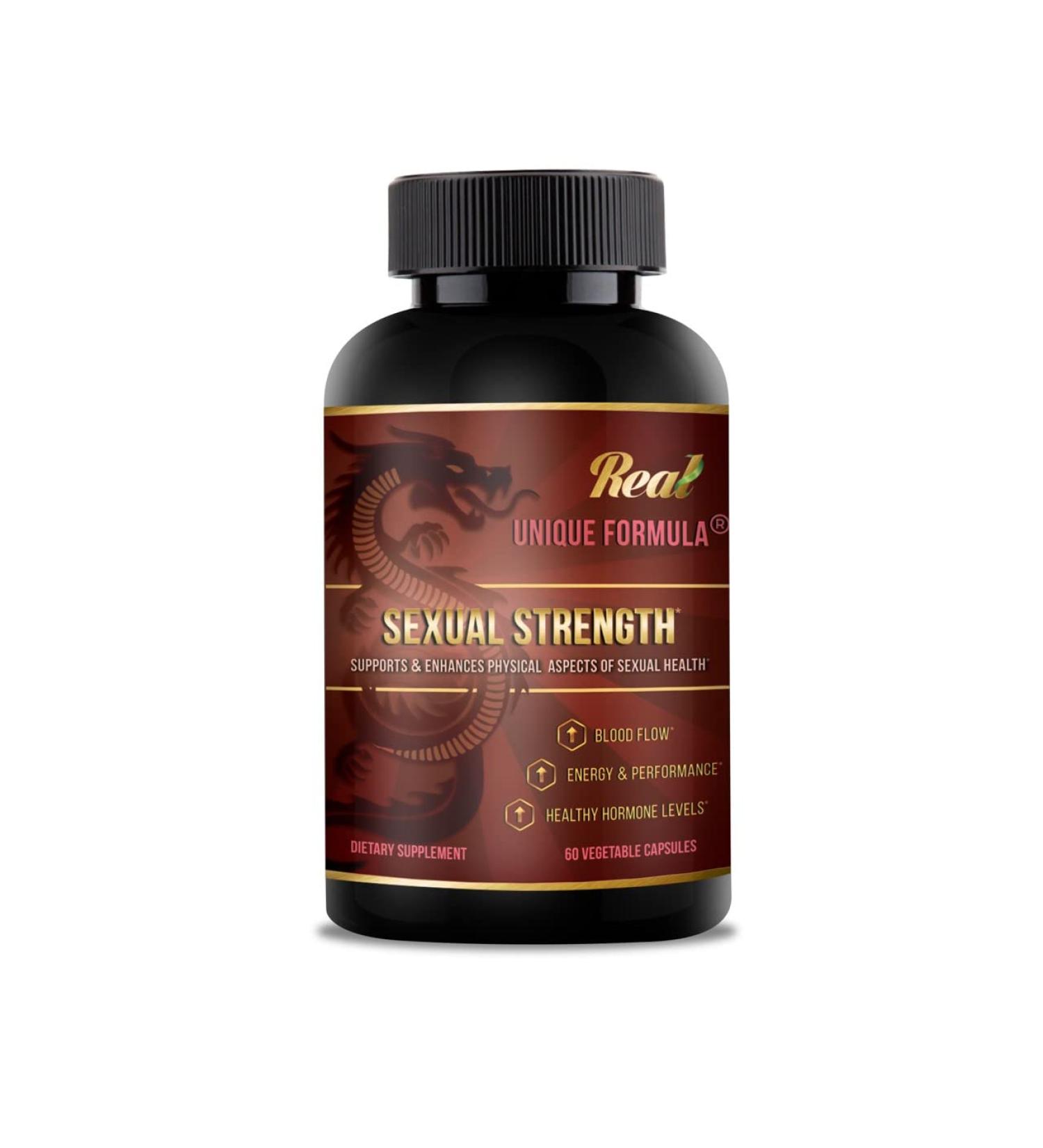 Unique Formula Sexual Strength Supplement with Black Maca Korean Red Ginseng | 60 Capsules - Buy Online on GoSupps.com