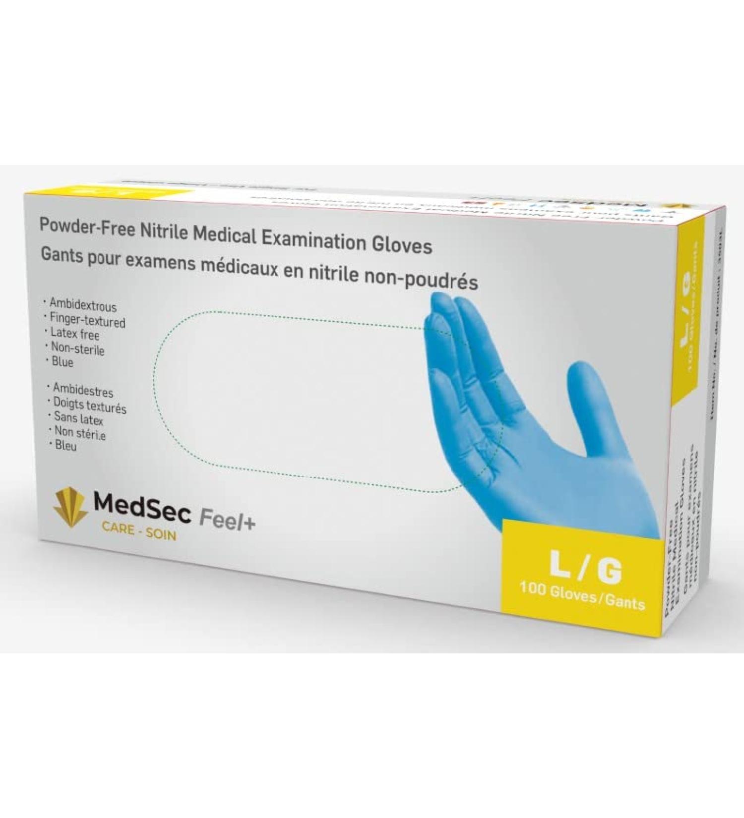 Nitrile Gloves Blue 3mil Powder Free 100/box (L) - Buy Online on GoSupps.com