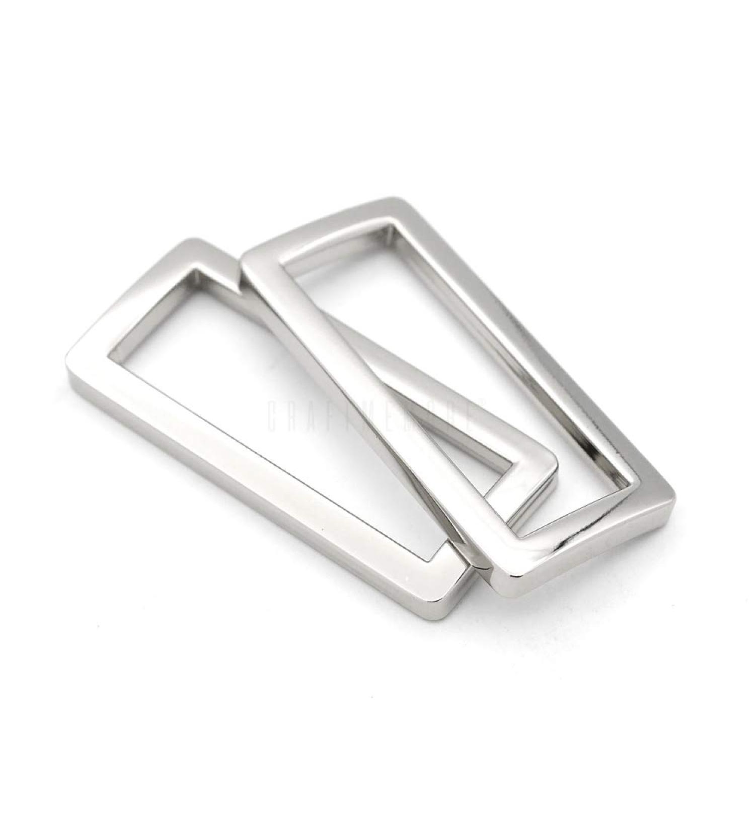 Metal Flat Rectangle Rings Buckle 1 1/2 Inches Silver - 6 Pack for Bag Belt Strap | Heavy Duty Loop Quality Finish | Craftmemore VTLP - Buy Online on GoSupps.com