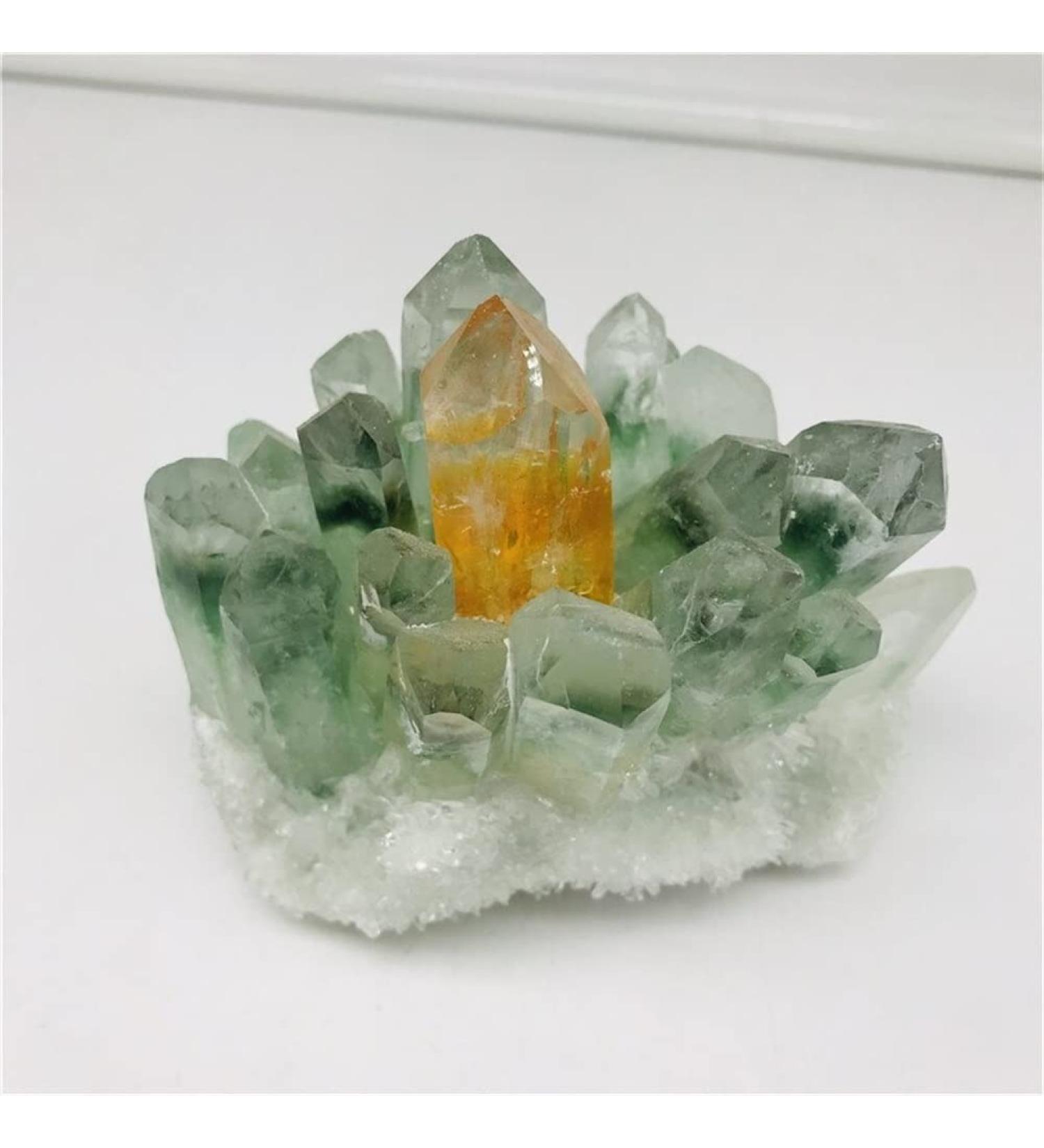 Natural Crystal Rough Natural Crystal Natural Green Ghost Phantom Quartz Crystal Cluster Rock Stones and Crystals Specimen Home Deco - Buy Online on GoSupps.com