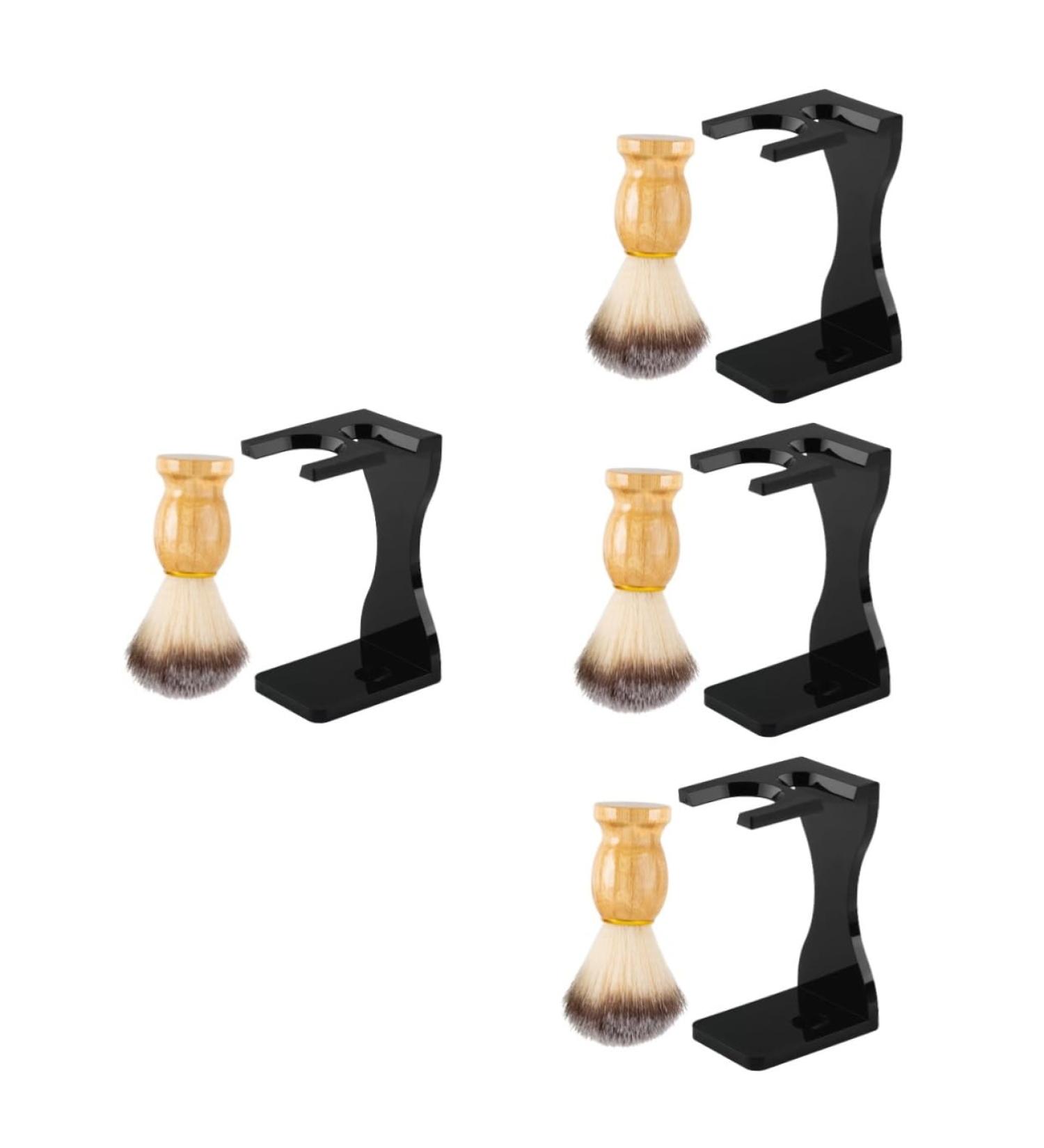 Buy Hemoton 4 Sets Shaving Kit - Wooden Shave Brush Organizer & Comfy Razor for Men | Beauty Essentials for Smooth Shaving - Buy Online on GoSupps.com