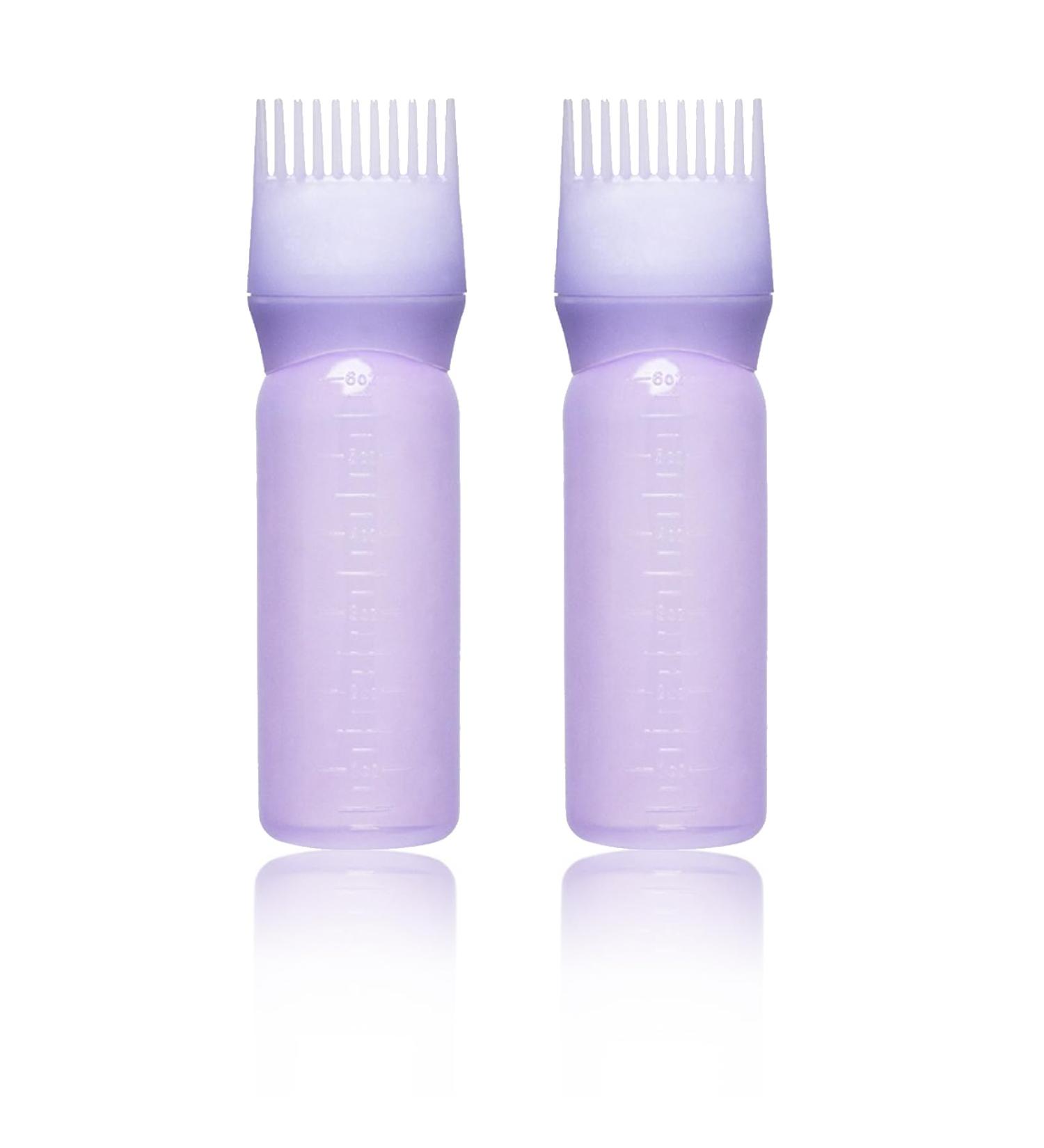 2PCS Purple Hair Dye Brush Bottle Applicator 120ML - Root Comb Color Oiling Bottles - Buy Online on GoSupps.com