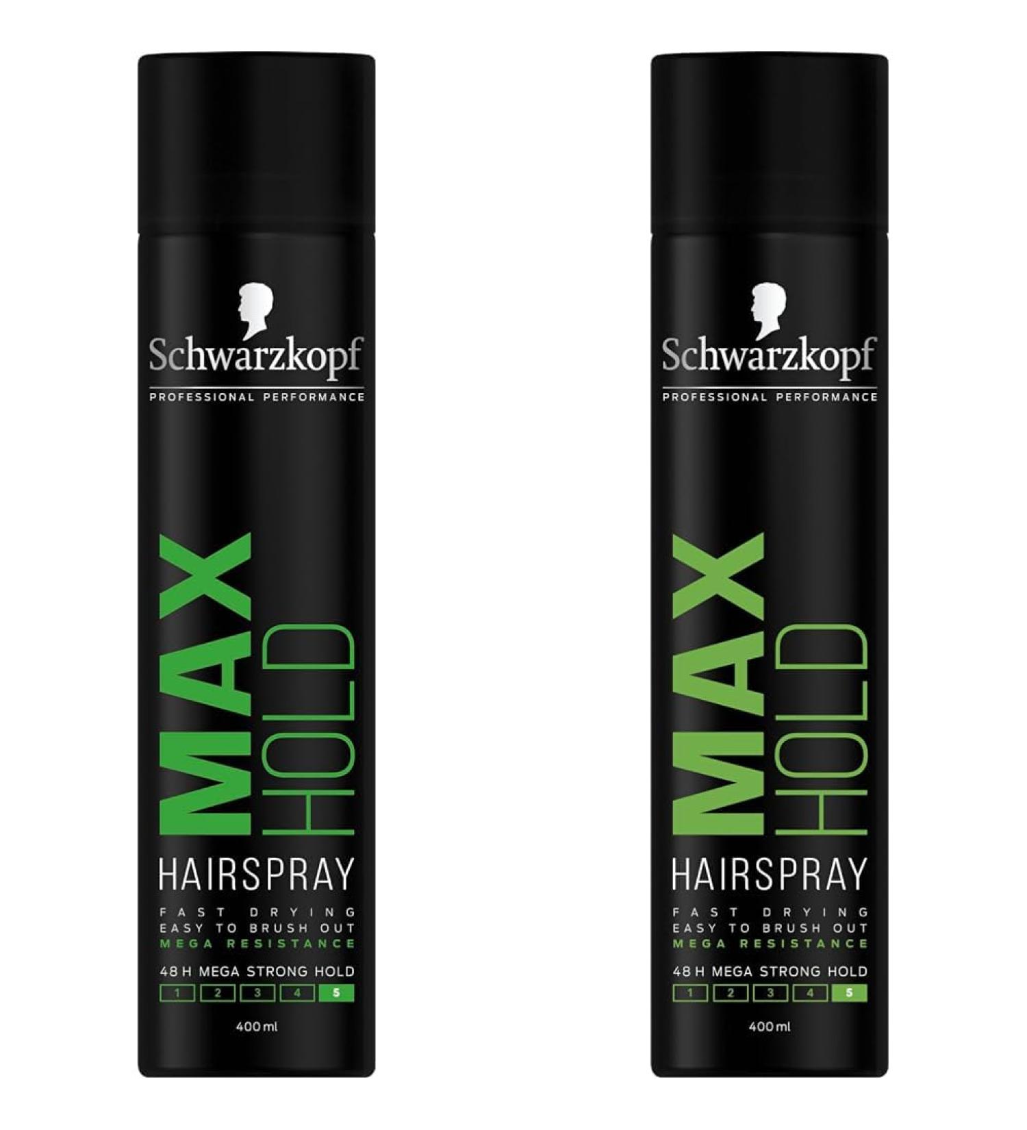 Schwarzkopf Styling Max Hold Hairspray Weightless UV and Humidity Protection 400ml (Pack of 2) 400 ml (Pack of 2) - Buy Online on GoSupps.com