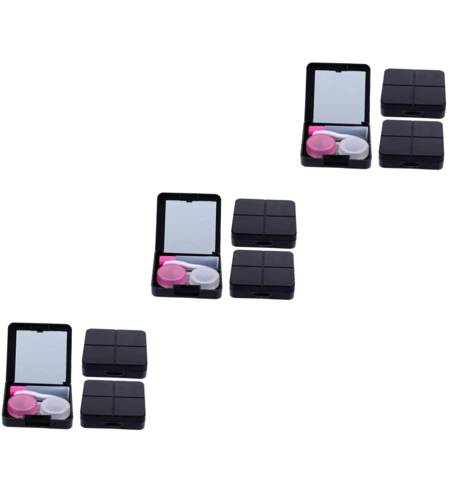 Solustrie 9-Sentence Contact Lens Container with Tweezers & Mirror - Halloween Lens Carrier Bag - Portable Glasses Frame & Black Bracket - Set of 3 (6.5x6.5x2cm) - Buy Online on GoSupps.com