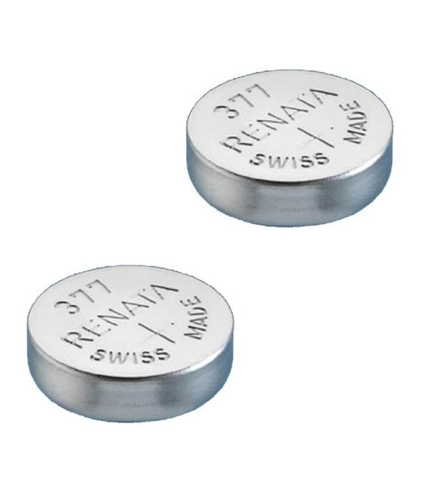 Renata Single Watch Battery Swiss Made 377 or SR626SW or AG4 1.5V Silver 2 x 377 or SR 626 SW