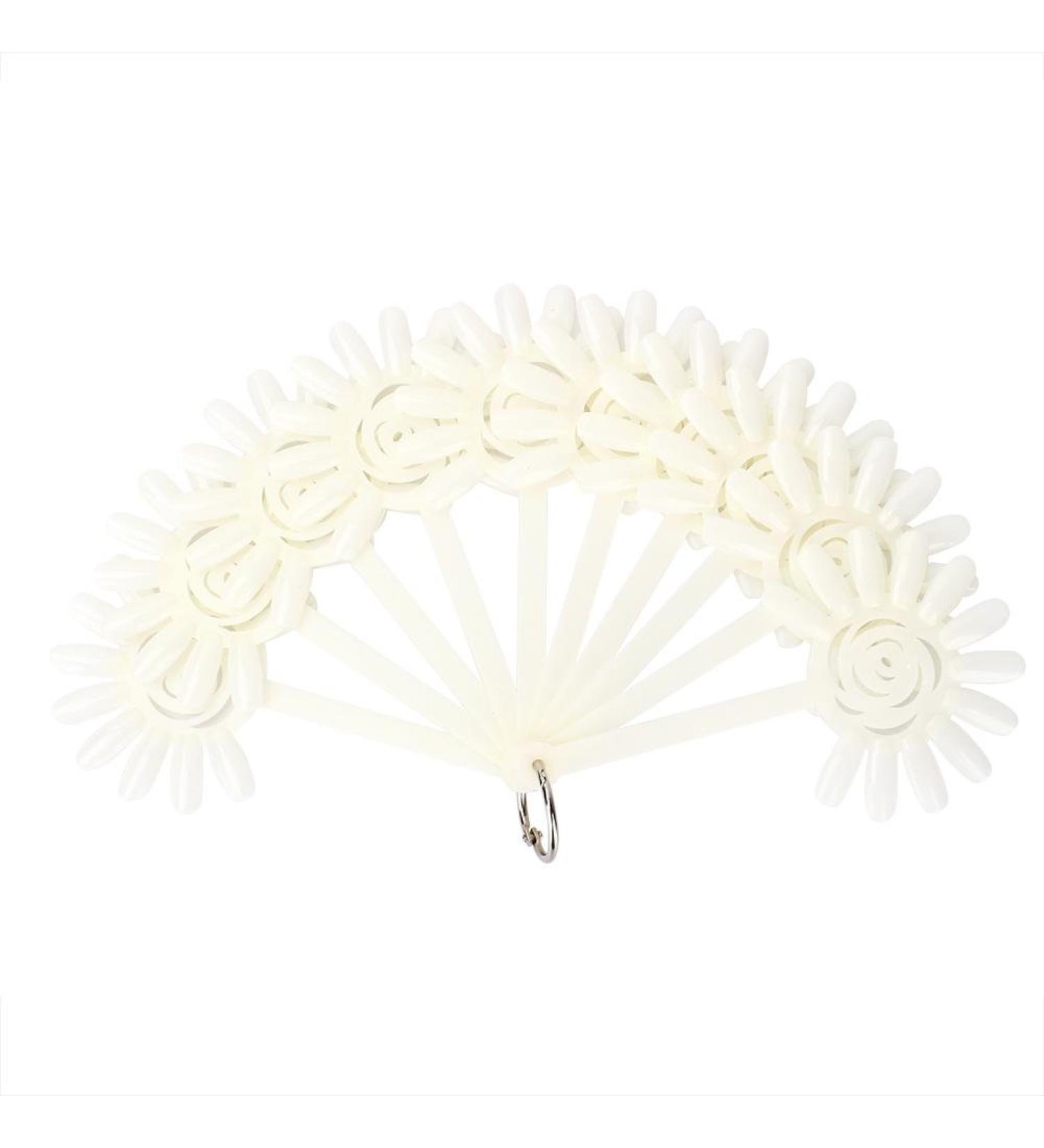 120 Pieces Fan-Shaped False Nails - Lace Sticks Cream Polish & Rosette Pattern - Ideal for Salon Display & Nail Art Practice - Buy Online on GoSupps.com