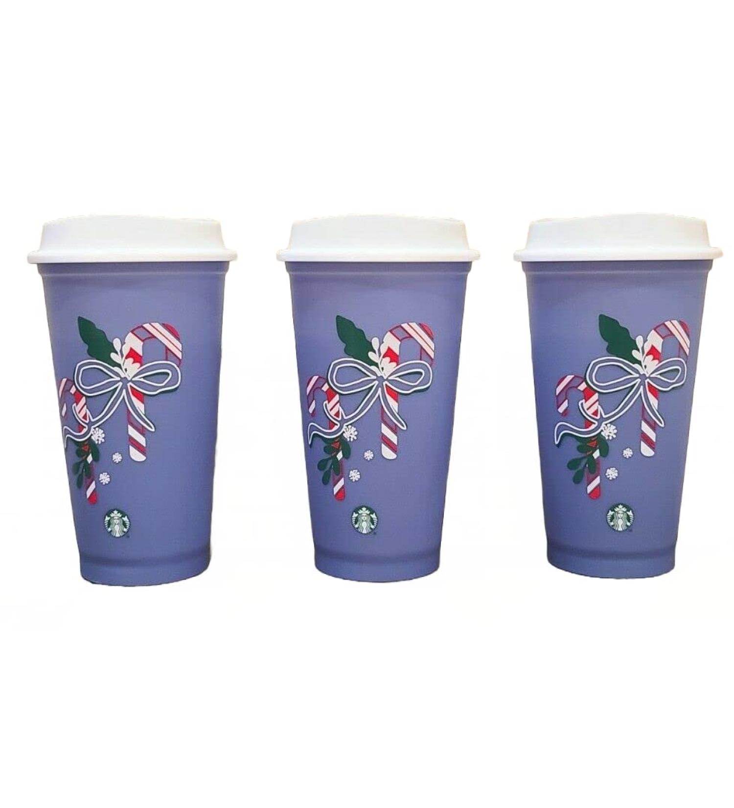 Starbucks Limited Edition Color Changing Candy Cane Reusable Plastic Hot Cups (3)16 oz - Buy Online on GoSupps.com