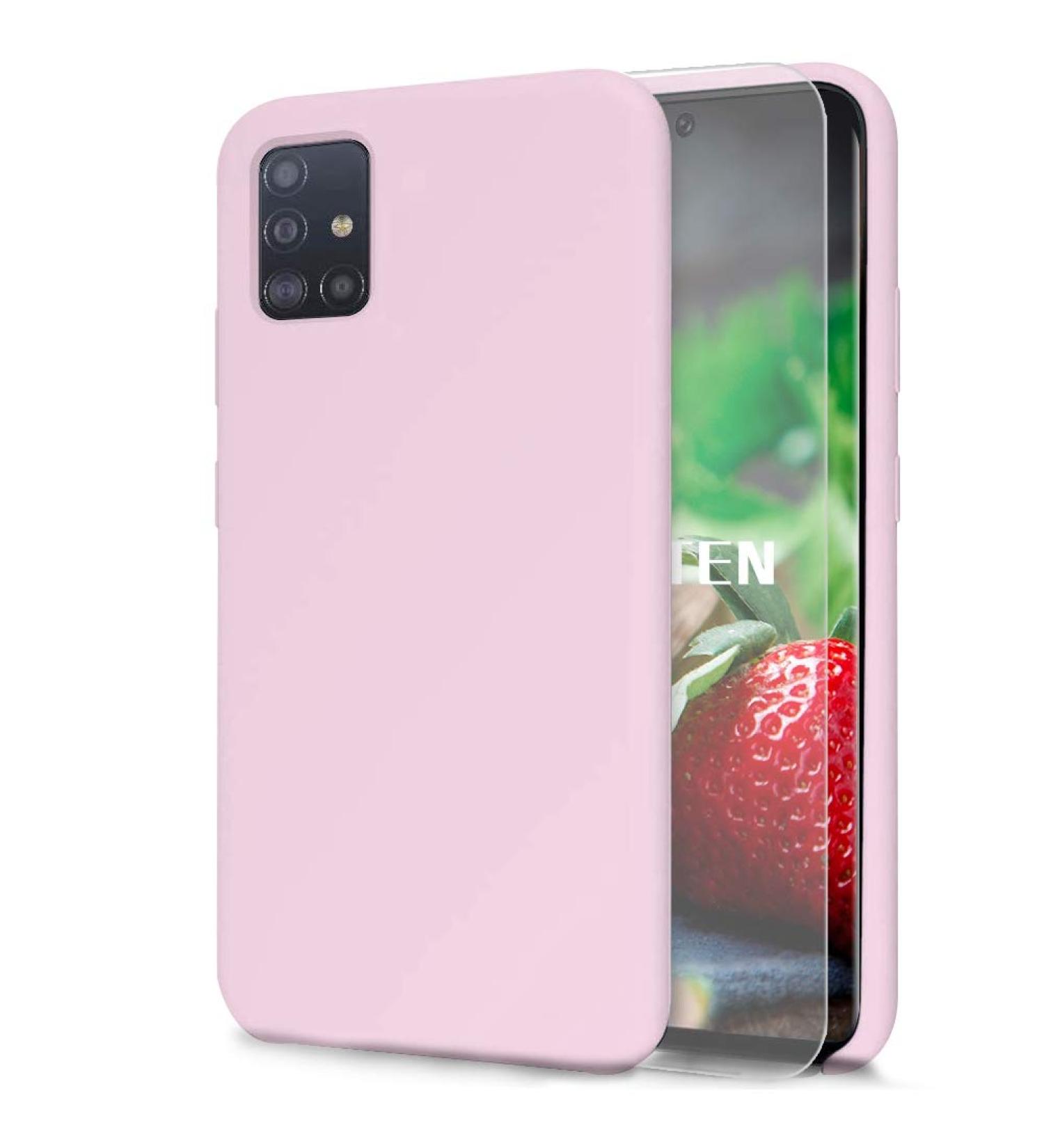 Feyten Compatible with Samsung Galaxy A71 Case with Tempered Screen Protector Liquid Silicone Gel Rubber Soft Touch Cover Full Protective Case for Samsung Galaxy A71 (Light Pink) Samsung Galaxy A71 Light Pink - Buy Online on GoSupps.com
