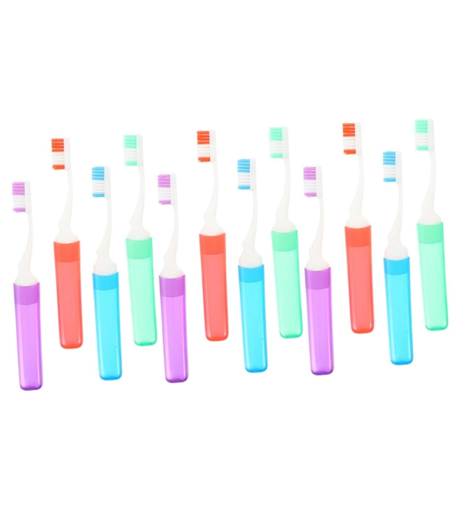 Minkissy Travel Toothbrush Set - 12 PTH Fine Manual Toothbrushes for Children & Adults | Lightweight Hotel & Home Use | Best Oral Hygiene Household Goods - Buy Online on GoSupps.com