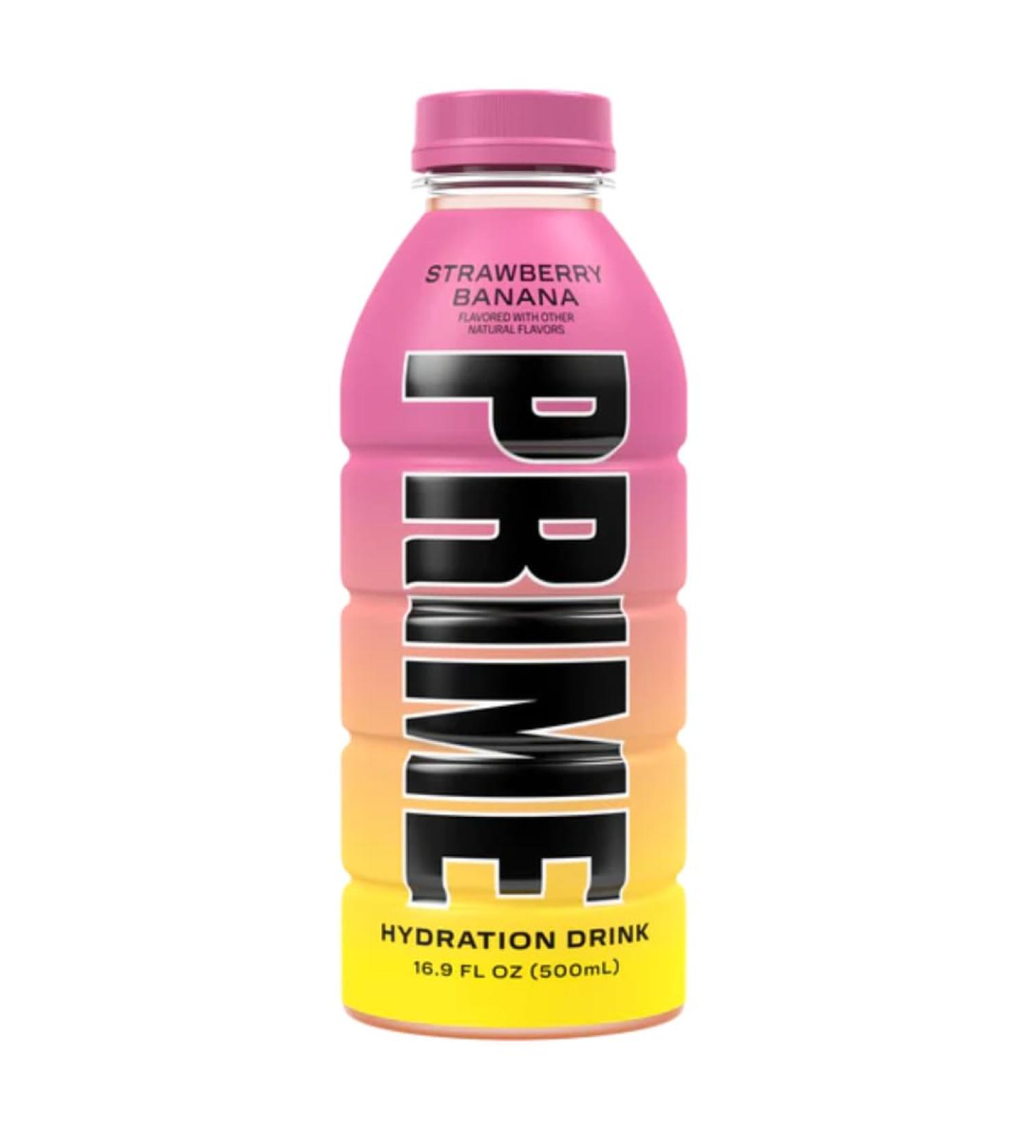 Prime Hydration Strawberry Banana 500ml Logan Paul & KSI American Prime Drink - Limited Edition - Buy Online on GoSupps.com