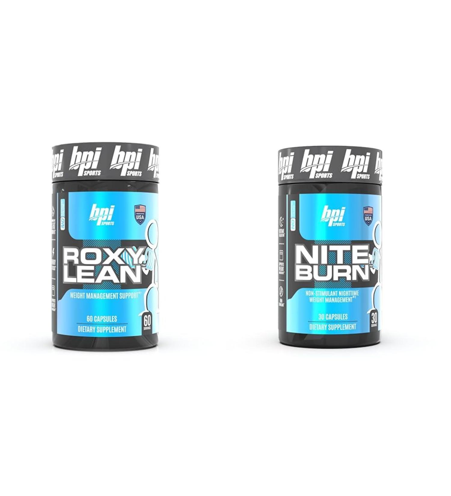 BPI Sports RoxyLean Extreme Fat Burner & Nite Burn Nighttime Fat Burner & Sleep Support 60Count & 30 Servings - Buy Online on GoSupps.com
