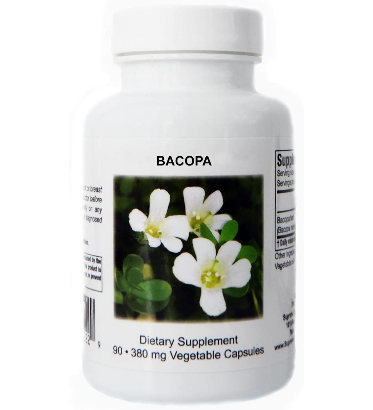 Supreme Nutrition Products Bacopa 90 Pure Bacopa Herb Vegetarian Capsules 90 Count (Pack of 1) - Buy Online on GoSupps.com