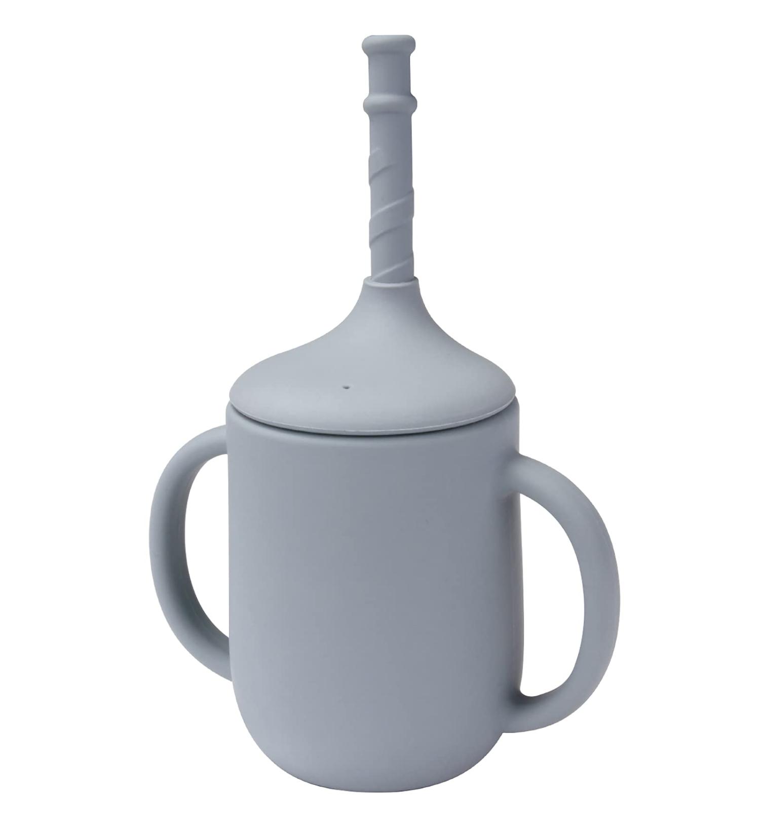 Lightening Toddler Training Cup - Spill Proof with Leak Proof Lid and Silicone Straw - Easy-grip Double Handles Baby Sippy Cup for Drinking (Stone) - Buy Online on GoSupps.com