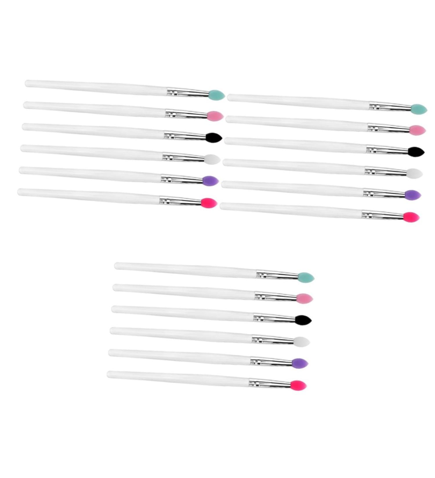 Healeved 18 Pcs Eye Shadow Brush Cream Eyeshadow Eye Shadow Applicator Transparent Plastic Handle - Buy Online on GoSupps.com